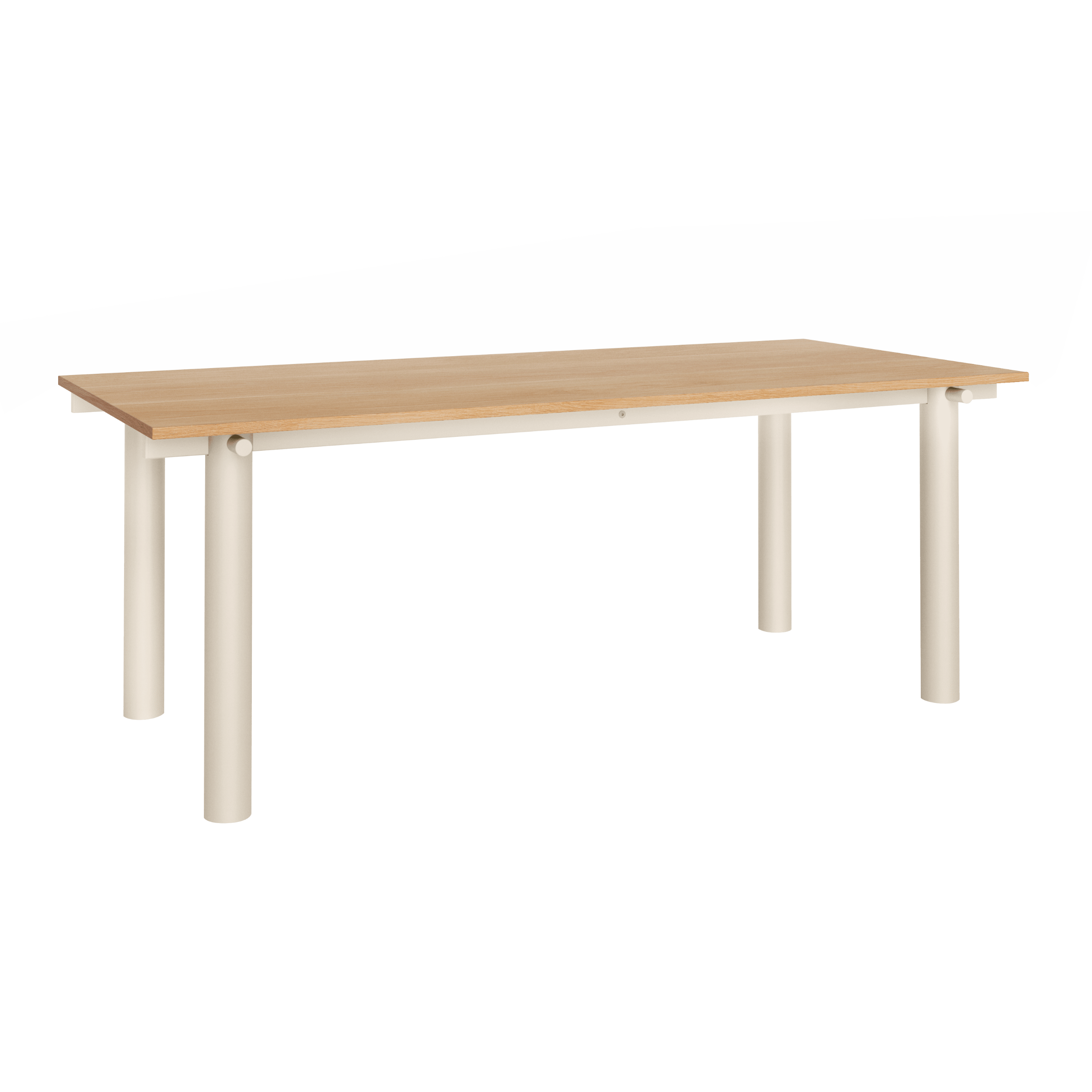 ATURA Table with Oak Top and Beige Base
