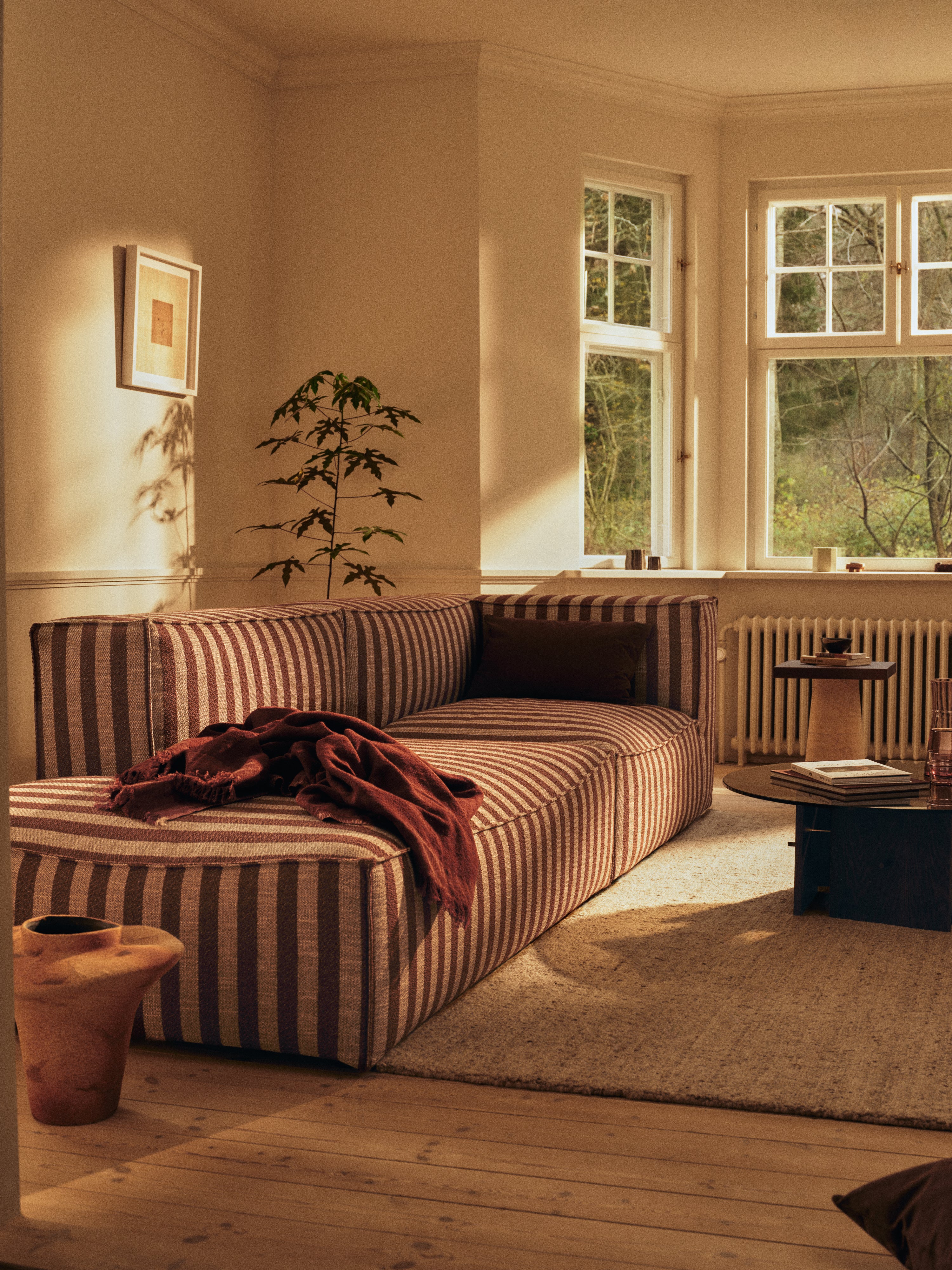 Modulární pohovka CATENA Louisiana - otevřený koncový prvek levý čokoládový s písečným