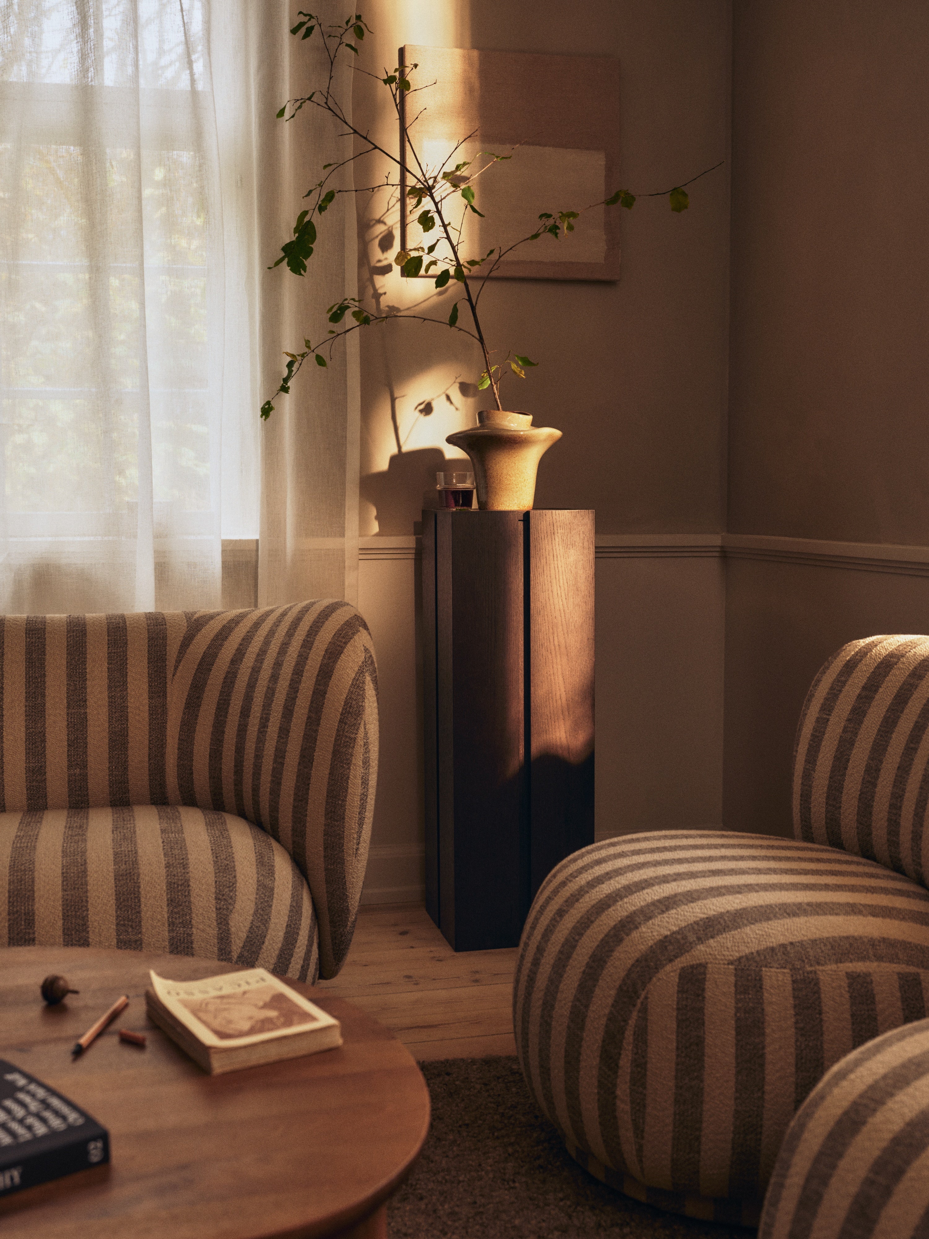 3-Seater Sofa RICO Louisiana Sand with Broken White