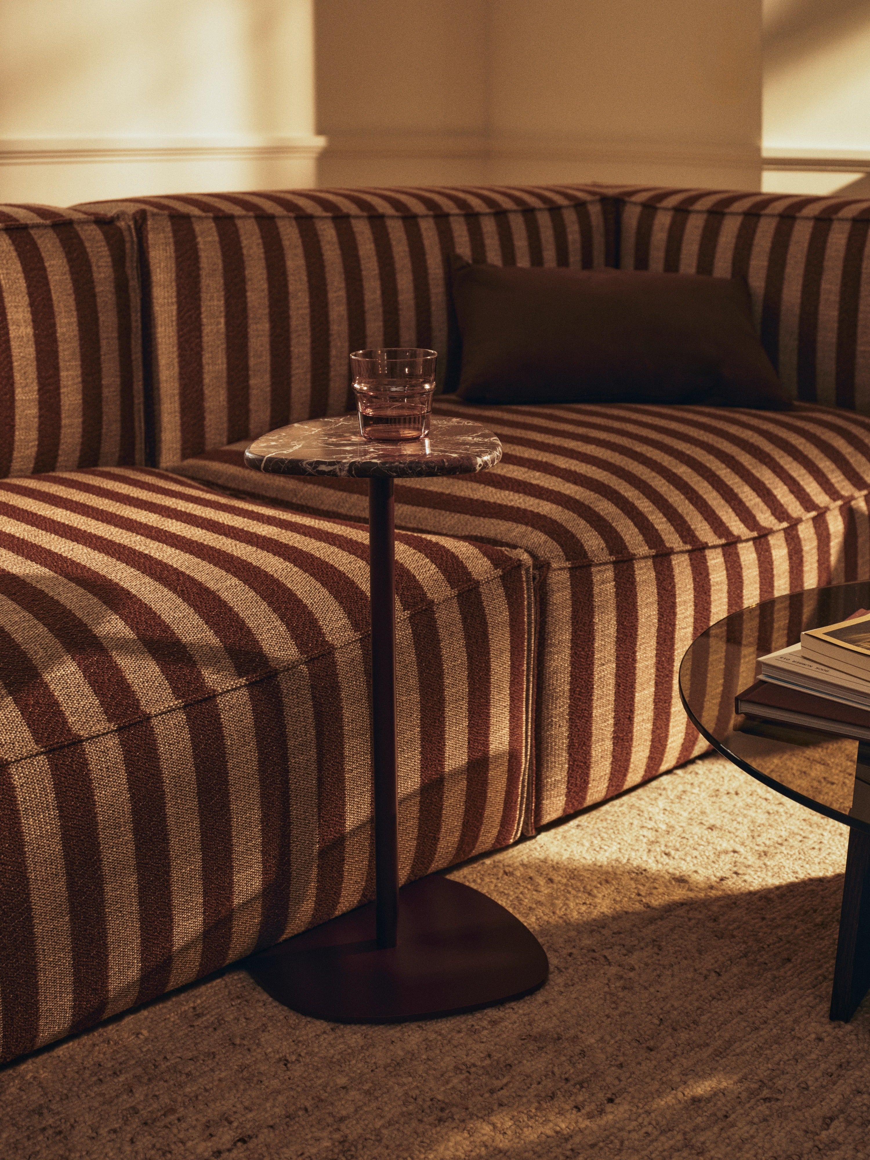 Modulární pohovka CATENA Louisiana - otevřený koncový prvek levý čokoládový s písečným