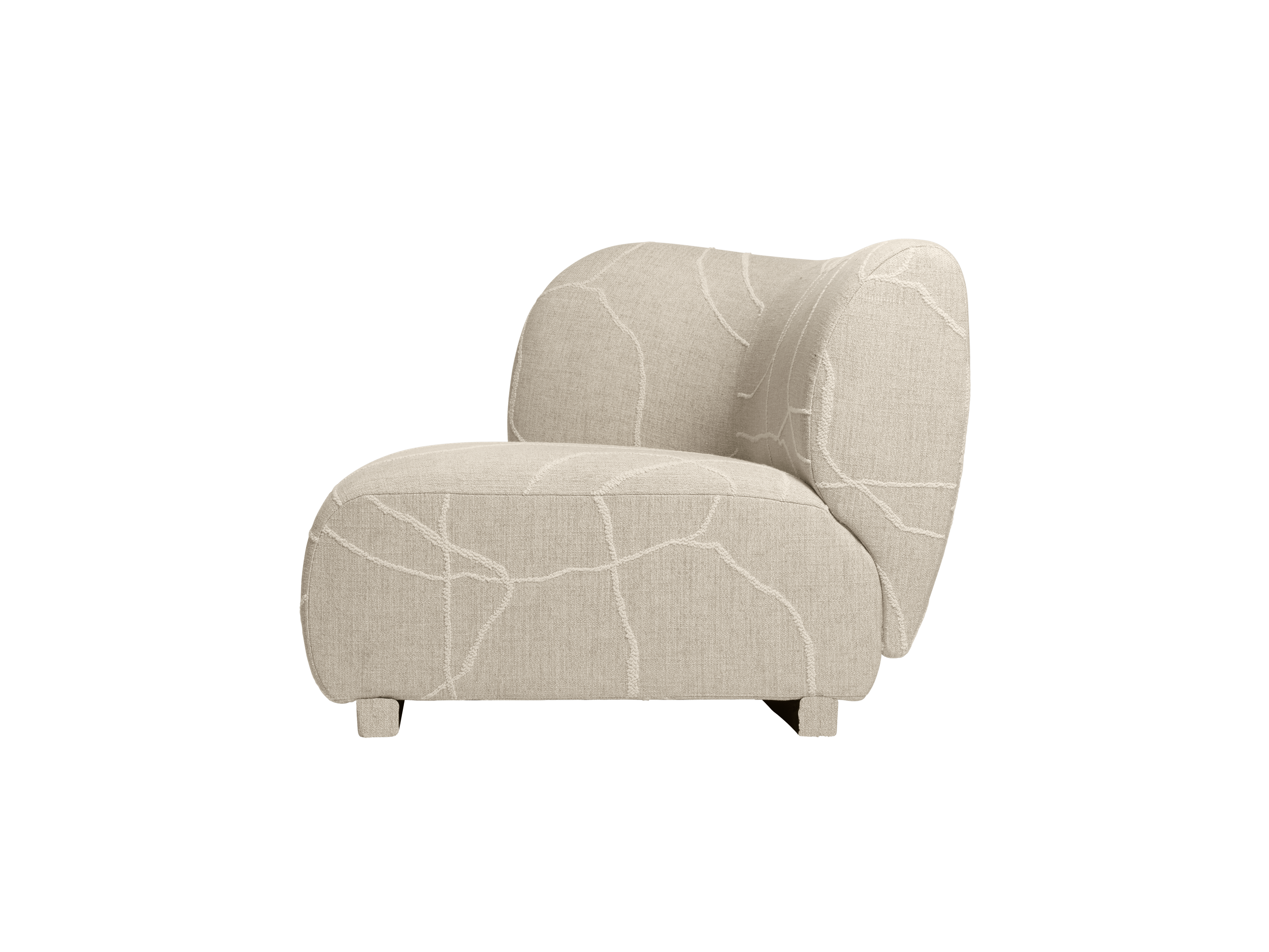 Modulární pohovka RICO Can Lis - pravý koncový prvek pískový s bílou