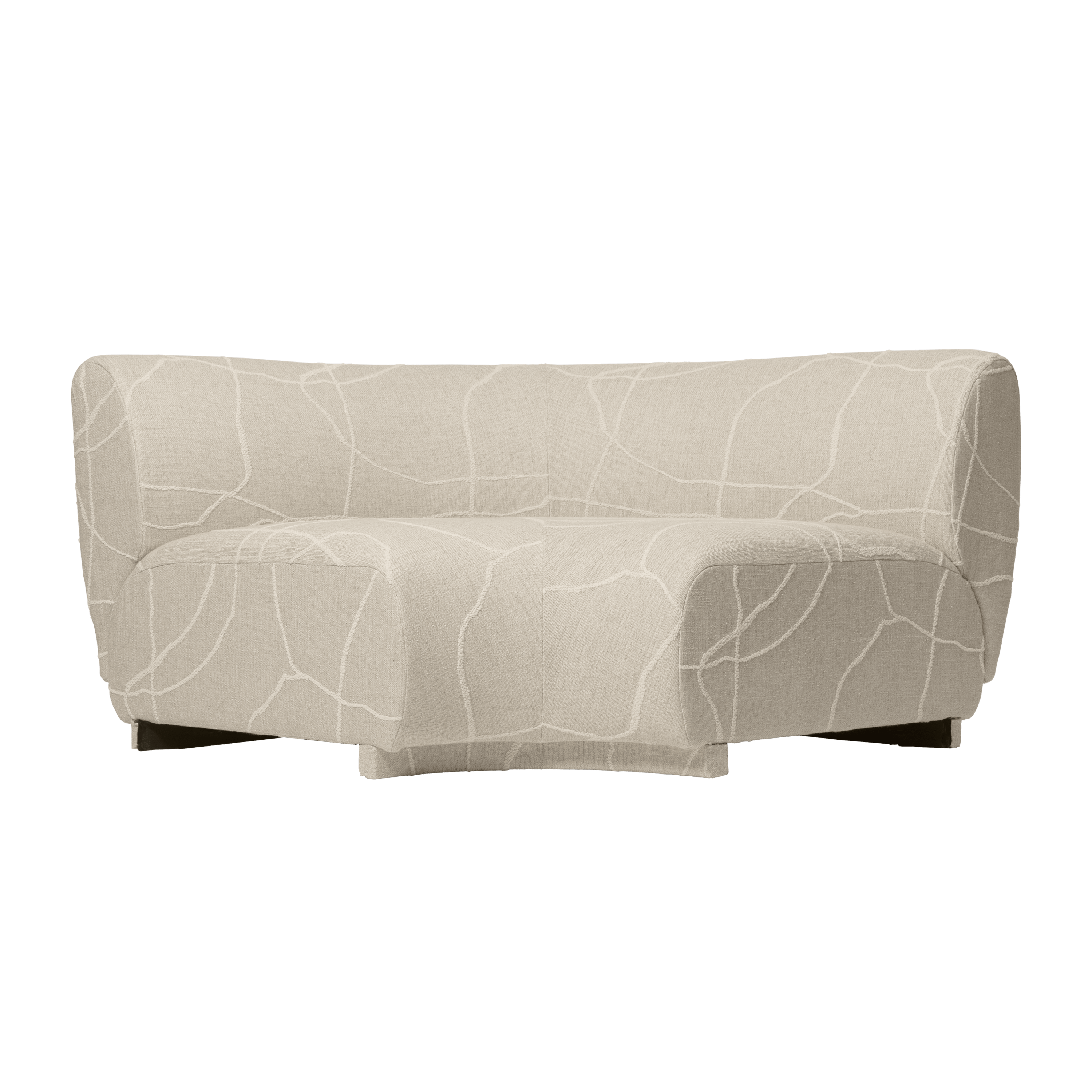 Modulární pohovka RICO Can Lis - zaoblený rohový prvek pískový s bílou