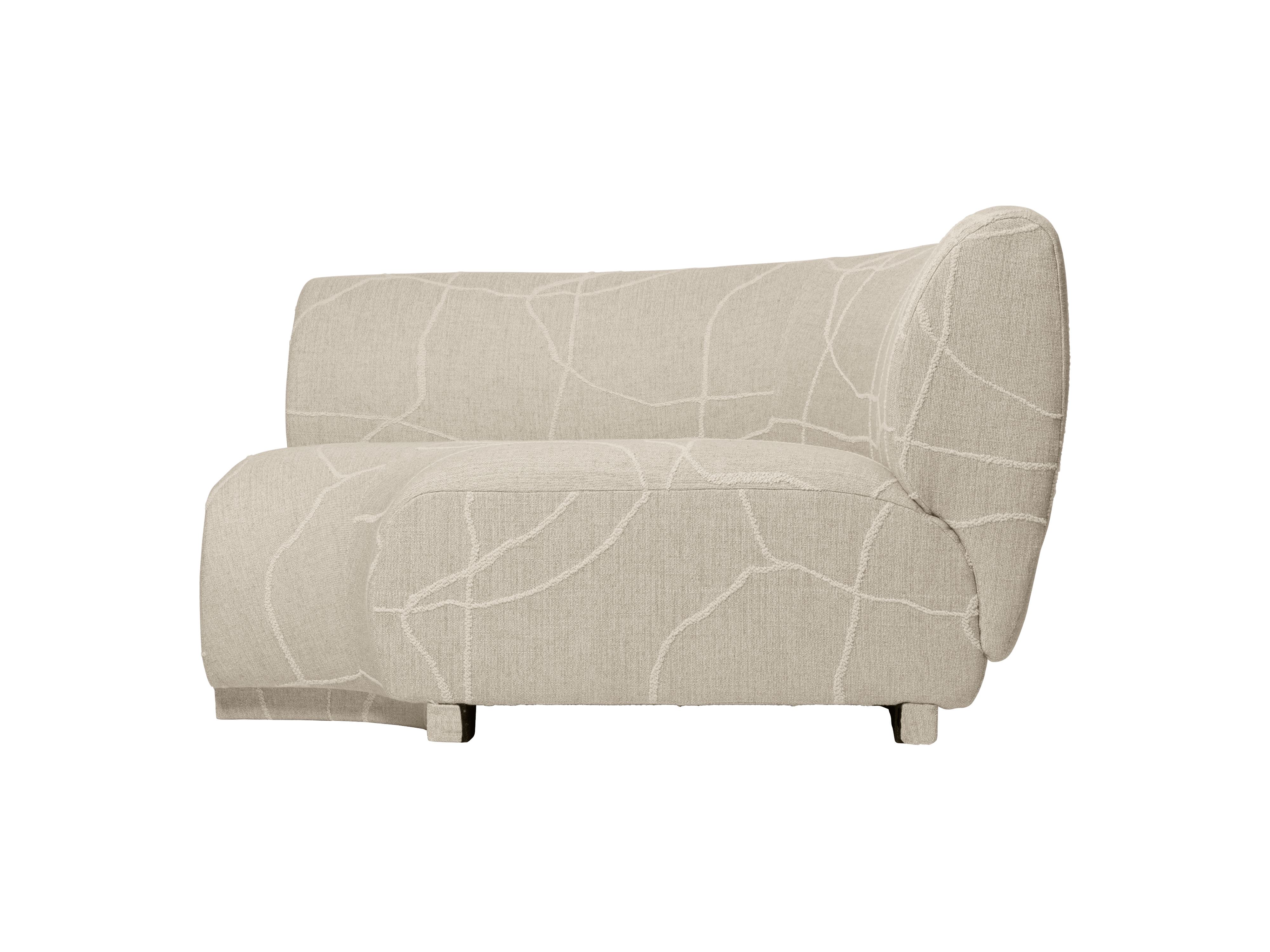 Modulární pohovka RICO Can Lis - zaoblený rohový prvek pískový s bílou