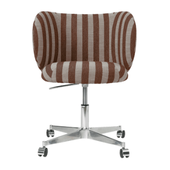 Office chair with armrests and wheeled base RICO CASTORS Louisiana chocolate with marker
