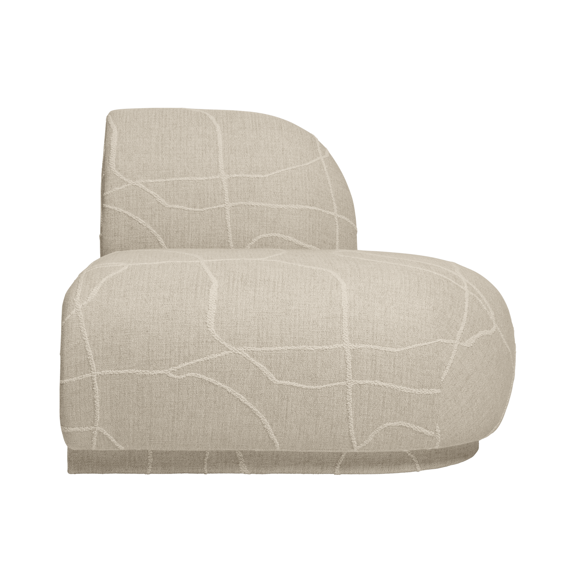 RICO Can Lis Modular Sofa - Right-Open End Element in Sand with White