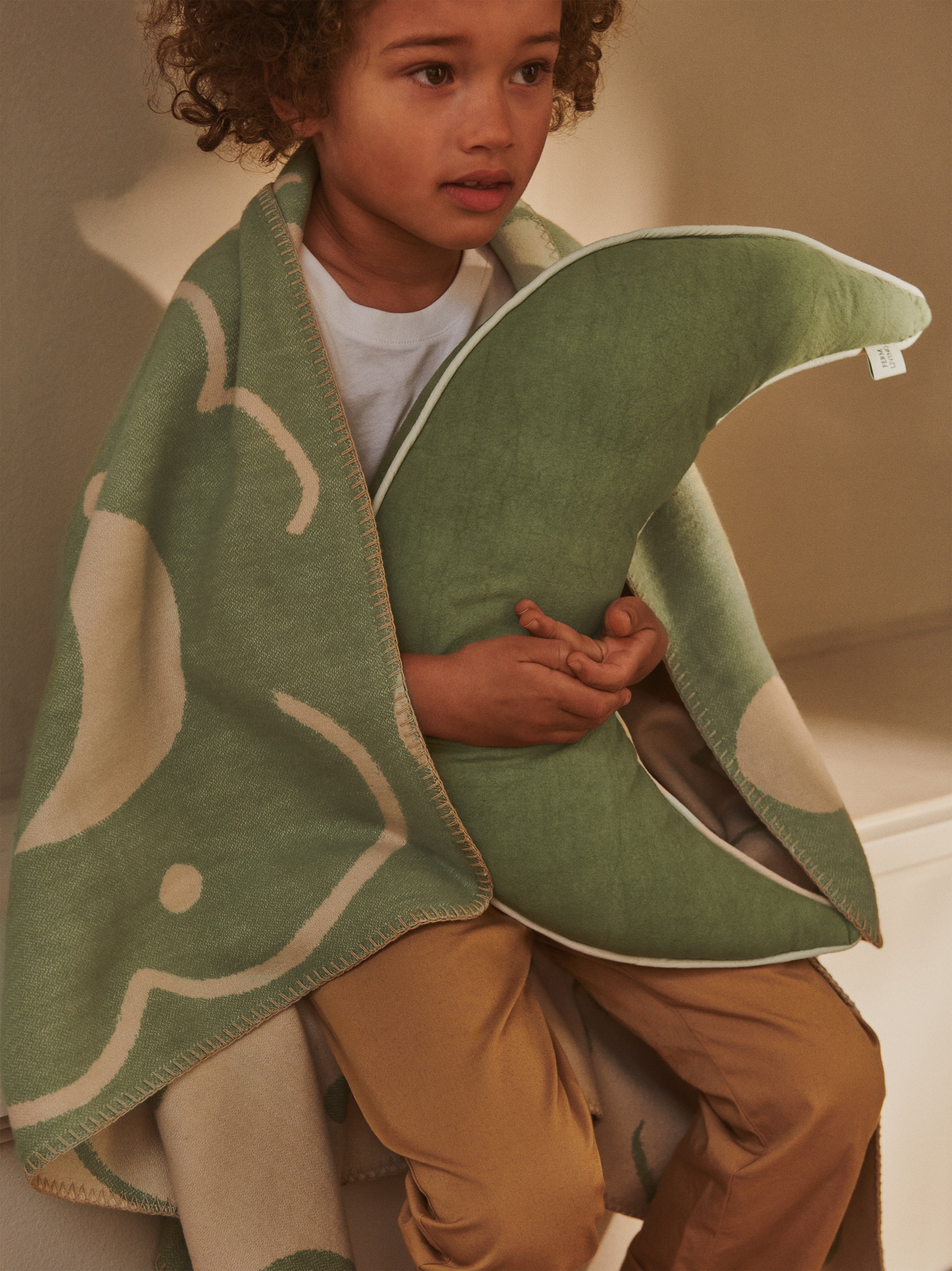 Dětský koberec SKYE zelený s béžovou