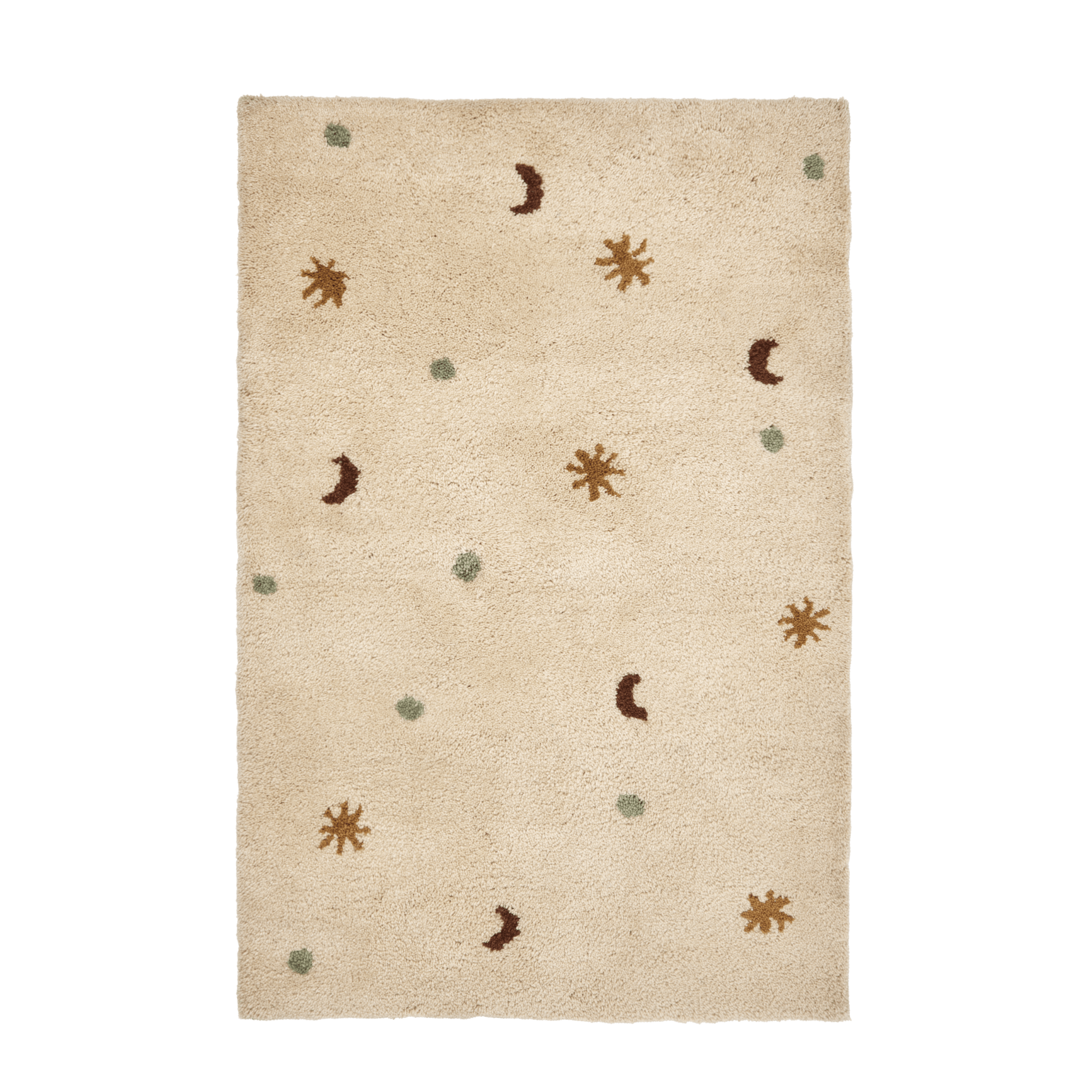 Dětský koberec SKYE béžový s cihlovou a zelenou