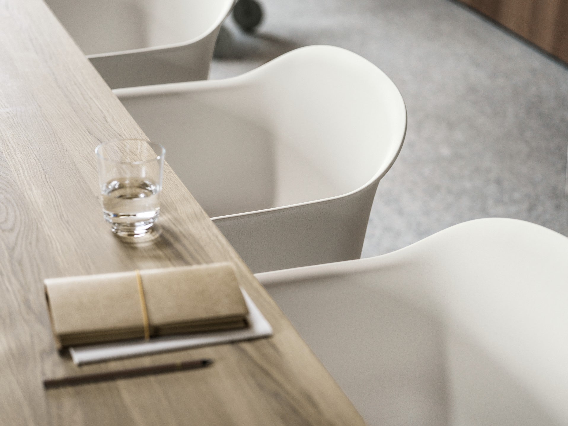 FIBER Armchair in White with Steel Rocking Base