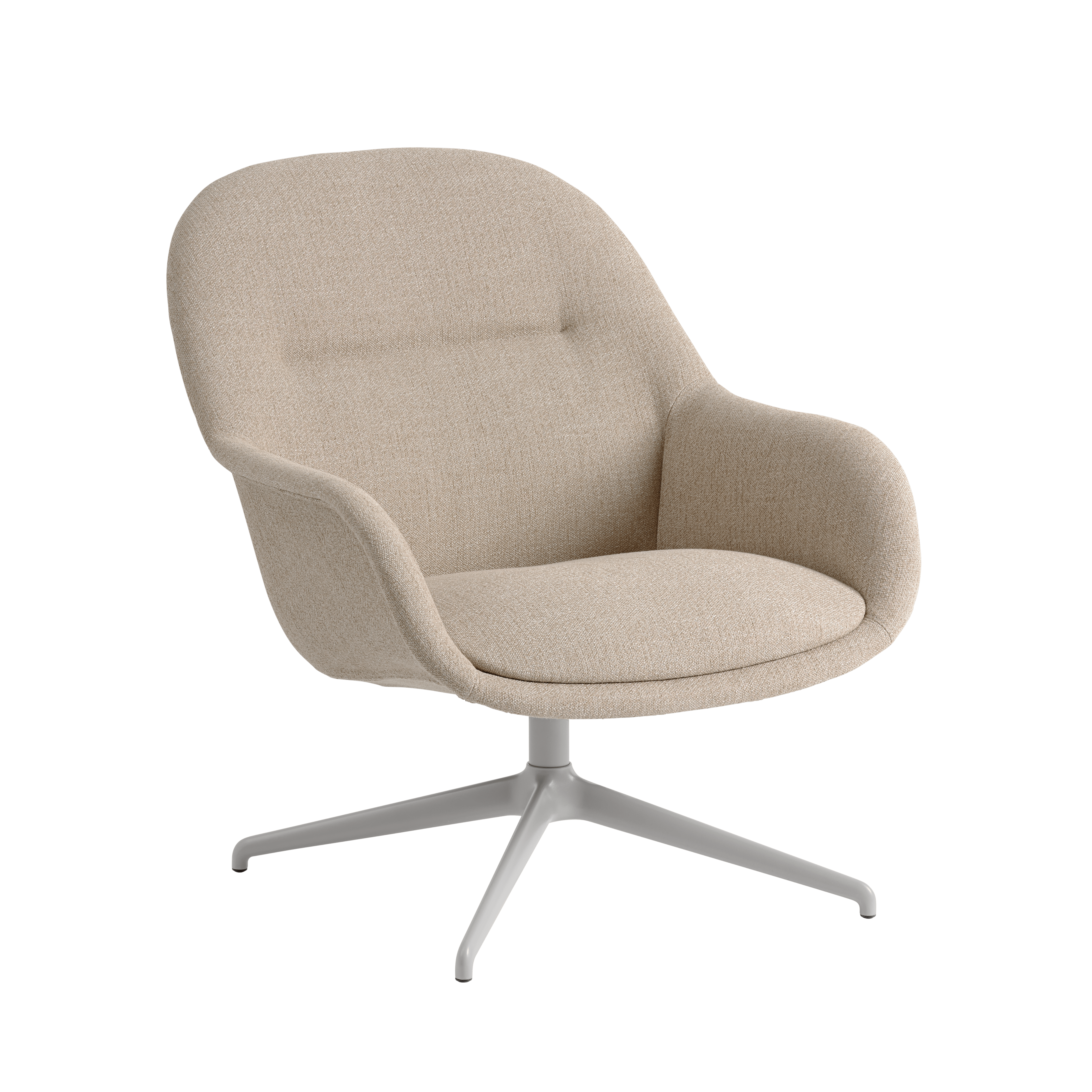 Gray-beige swivel armchair FIBER with gray base