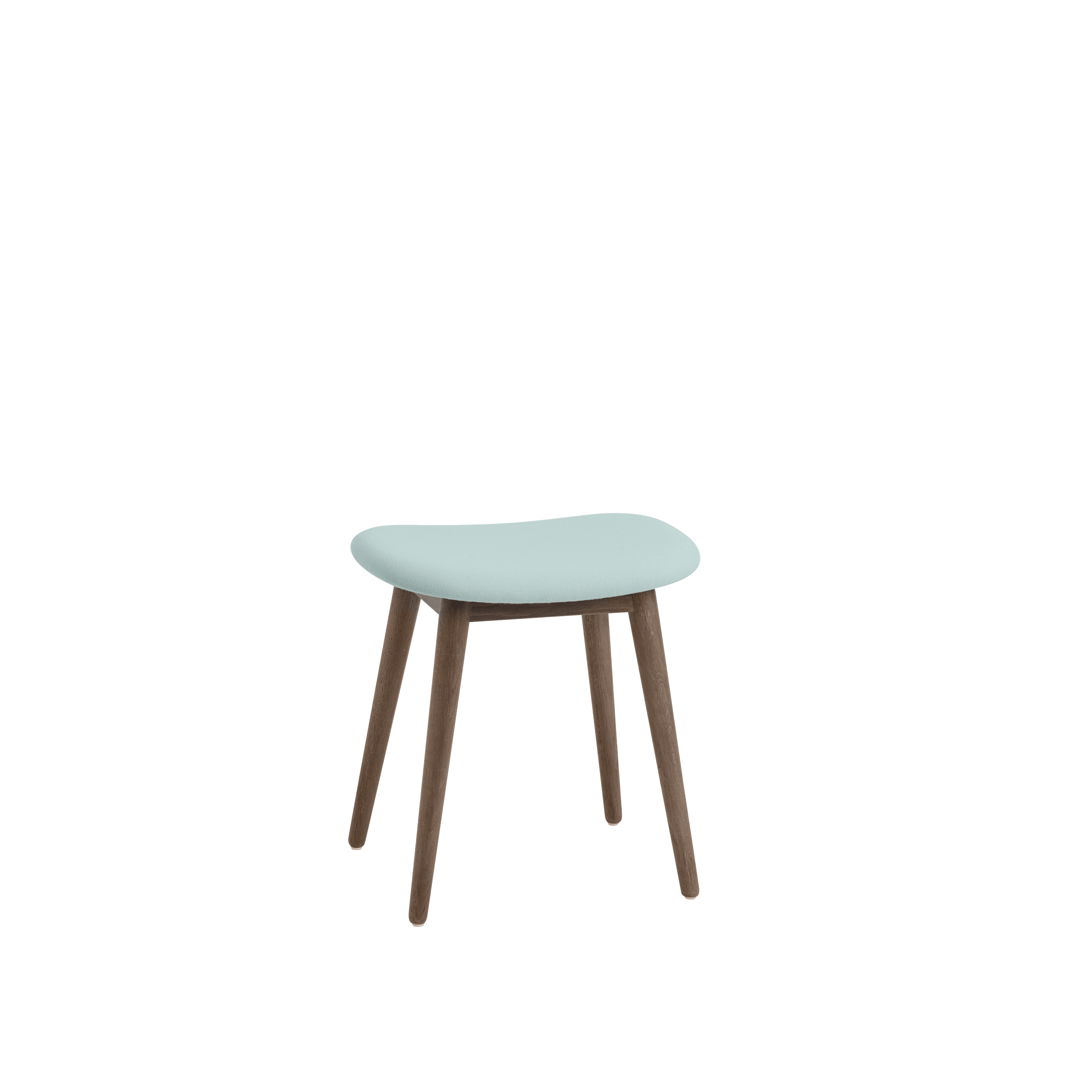 Personalized FIBER Stool with Upholstered Seat and Wooden Base