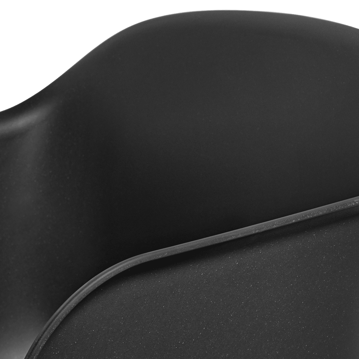 FIBER Armchair in Black with Steel Base