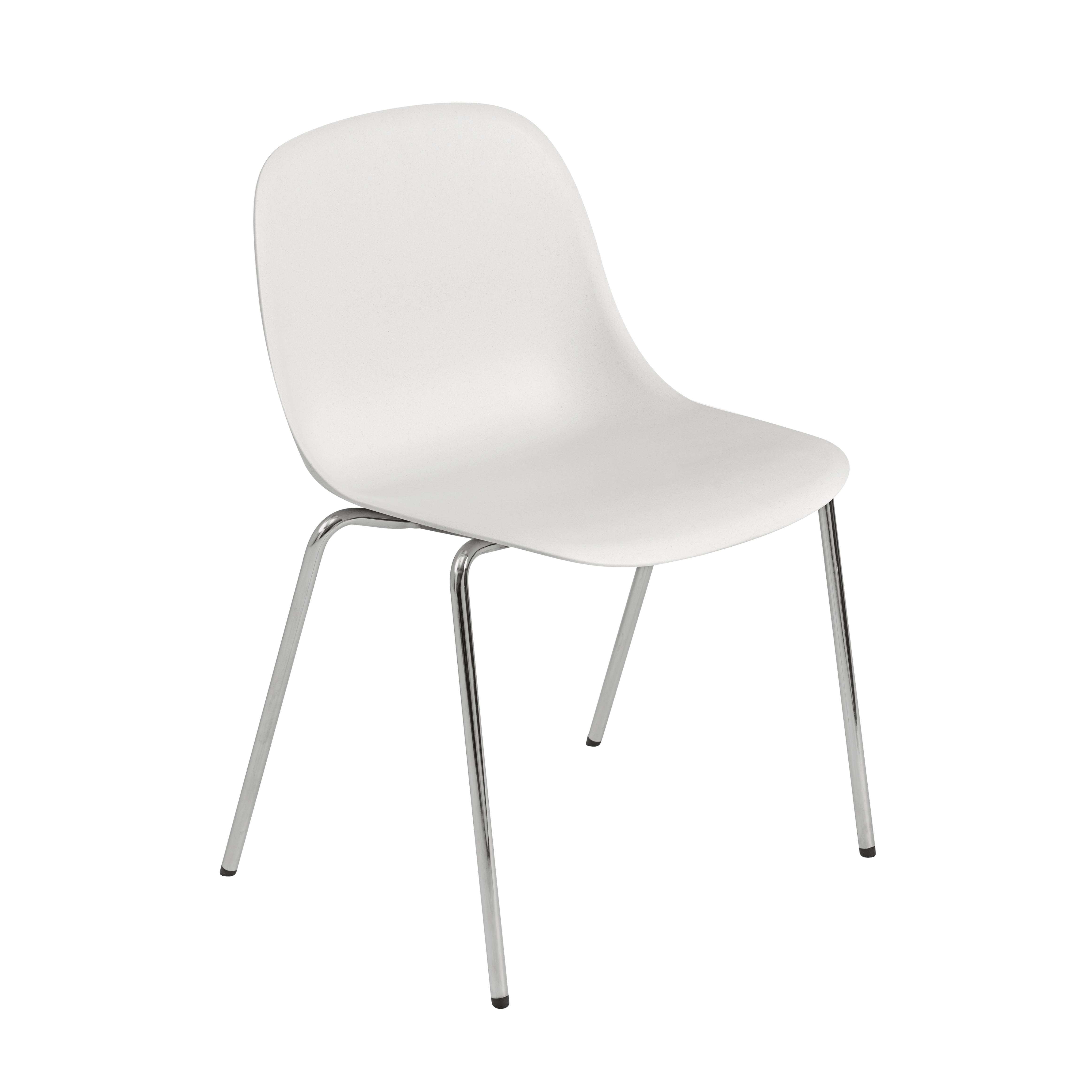 FIBER Chair in White with Steel Base