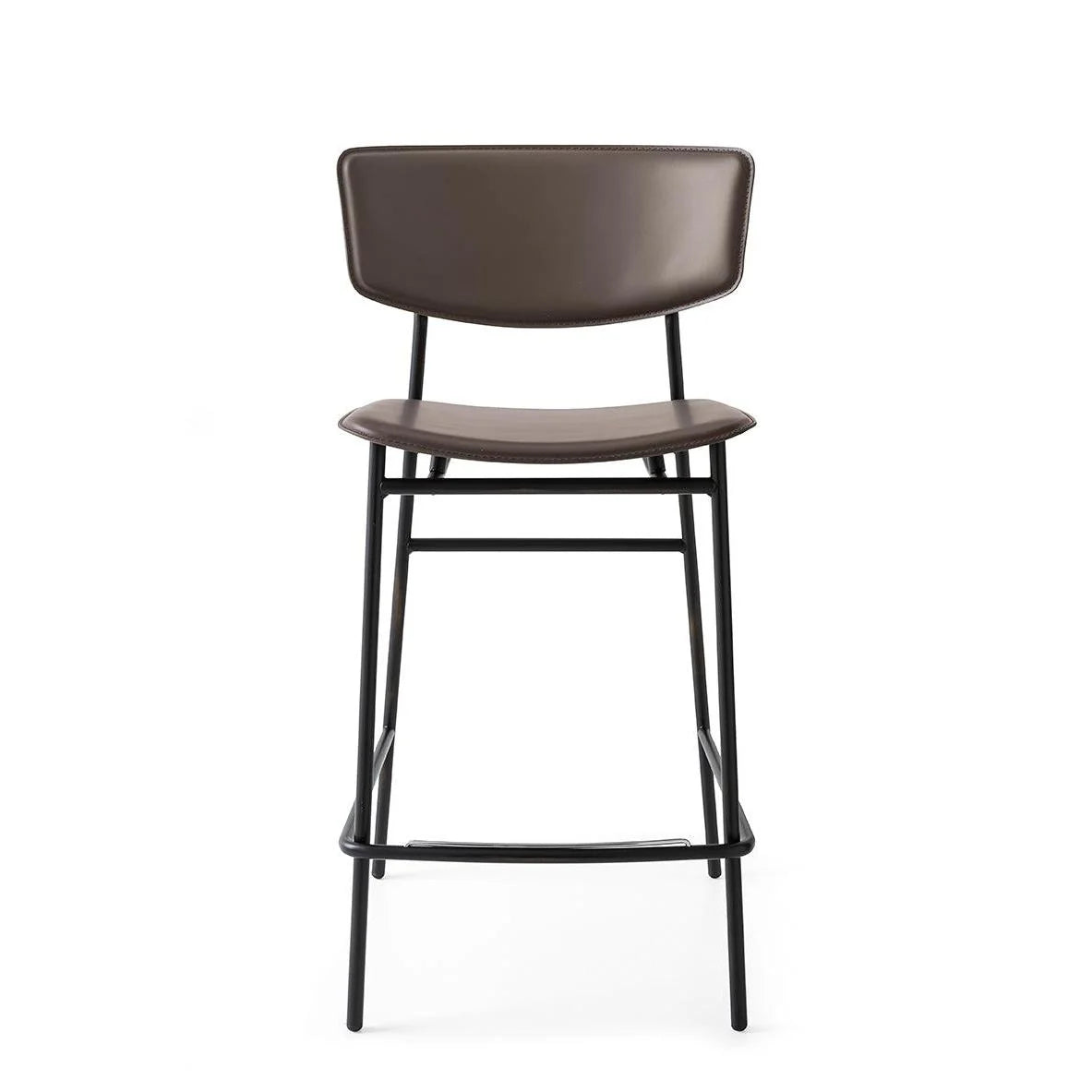 FIFTIES upholstered bar stool with a black base