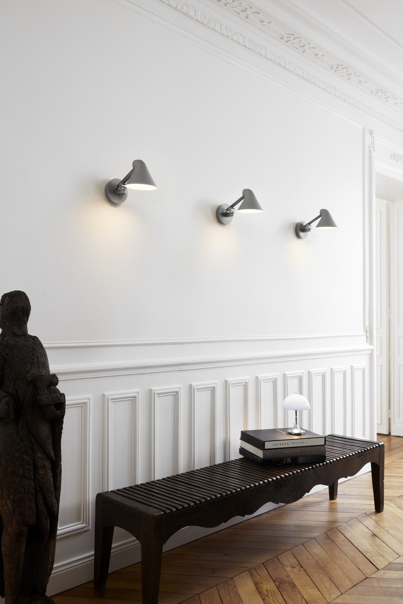 Adjustable wall lamp with arm NJP gray