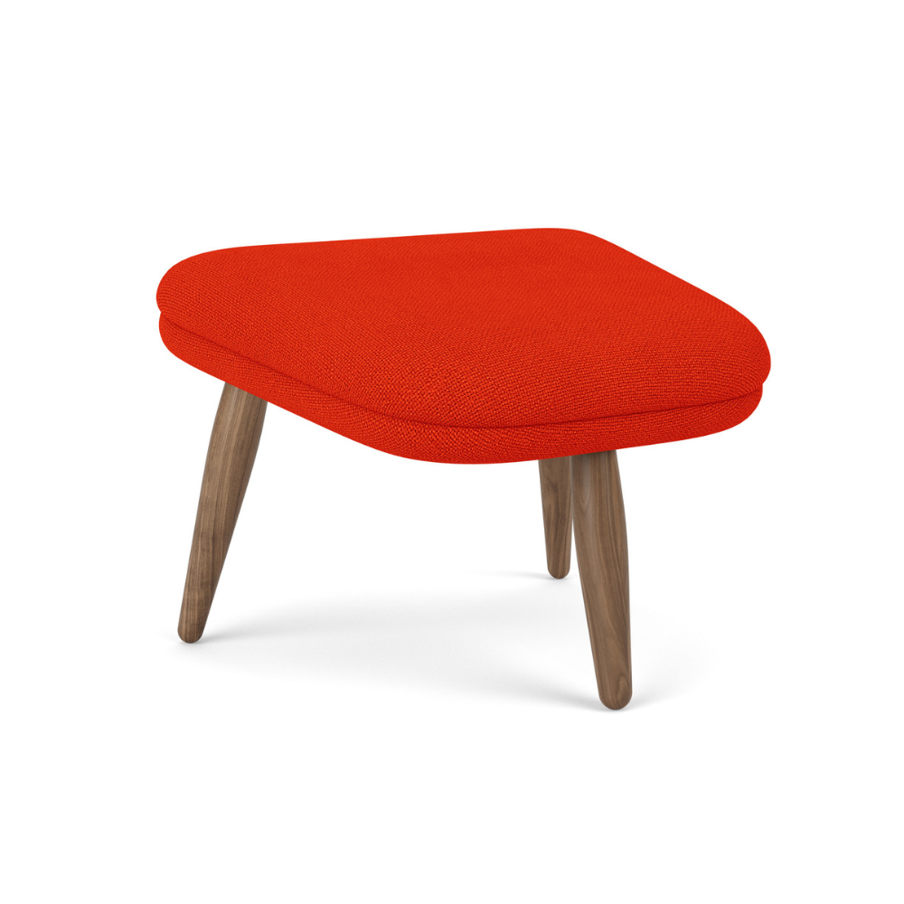 ODA Red Footrest with Walnut Base