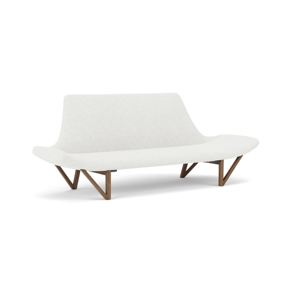 PAGODE sofa light gray with walnut base
