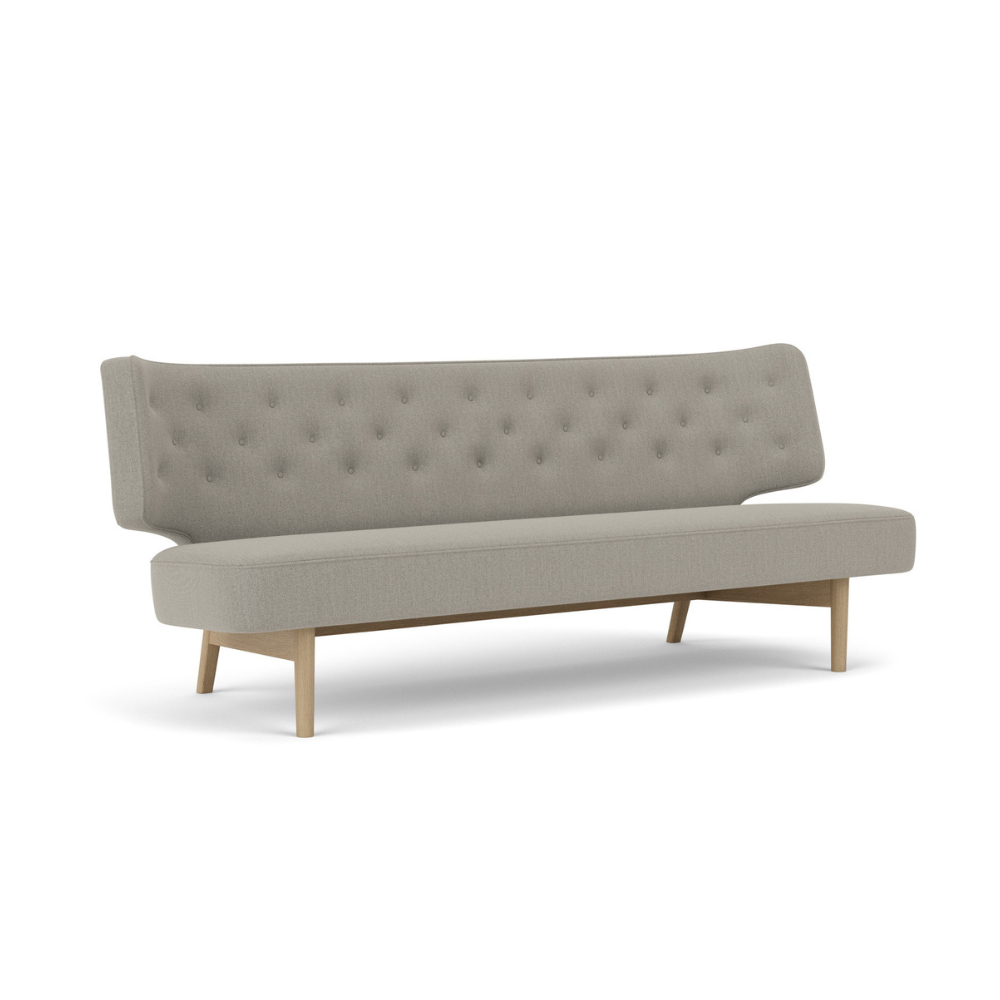 2-seater Sofa RADIOHUS gray with oak base