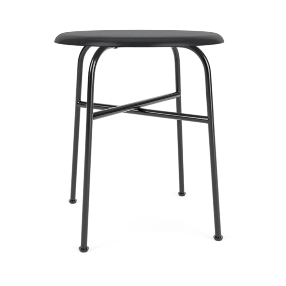 AFTEROOM stool black ash veneer with steel base