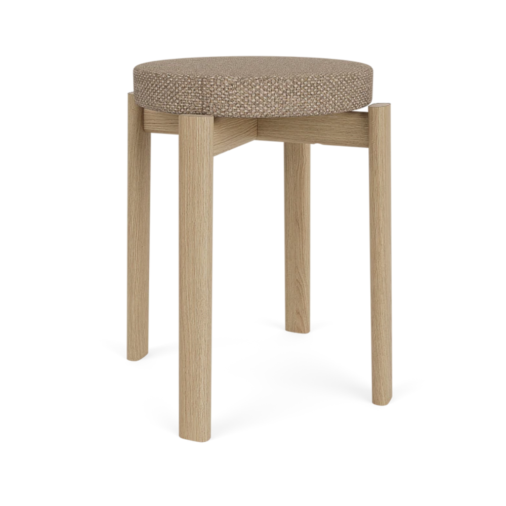 PASSAGE stool beige with oak base