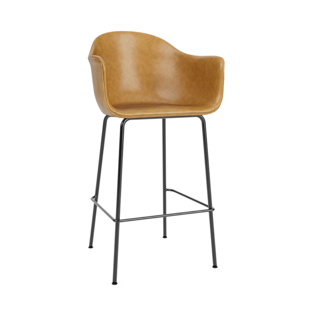 HARBOUR Armchair with Armrests Cognac Leather