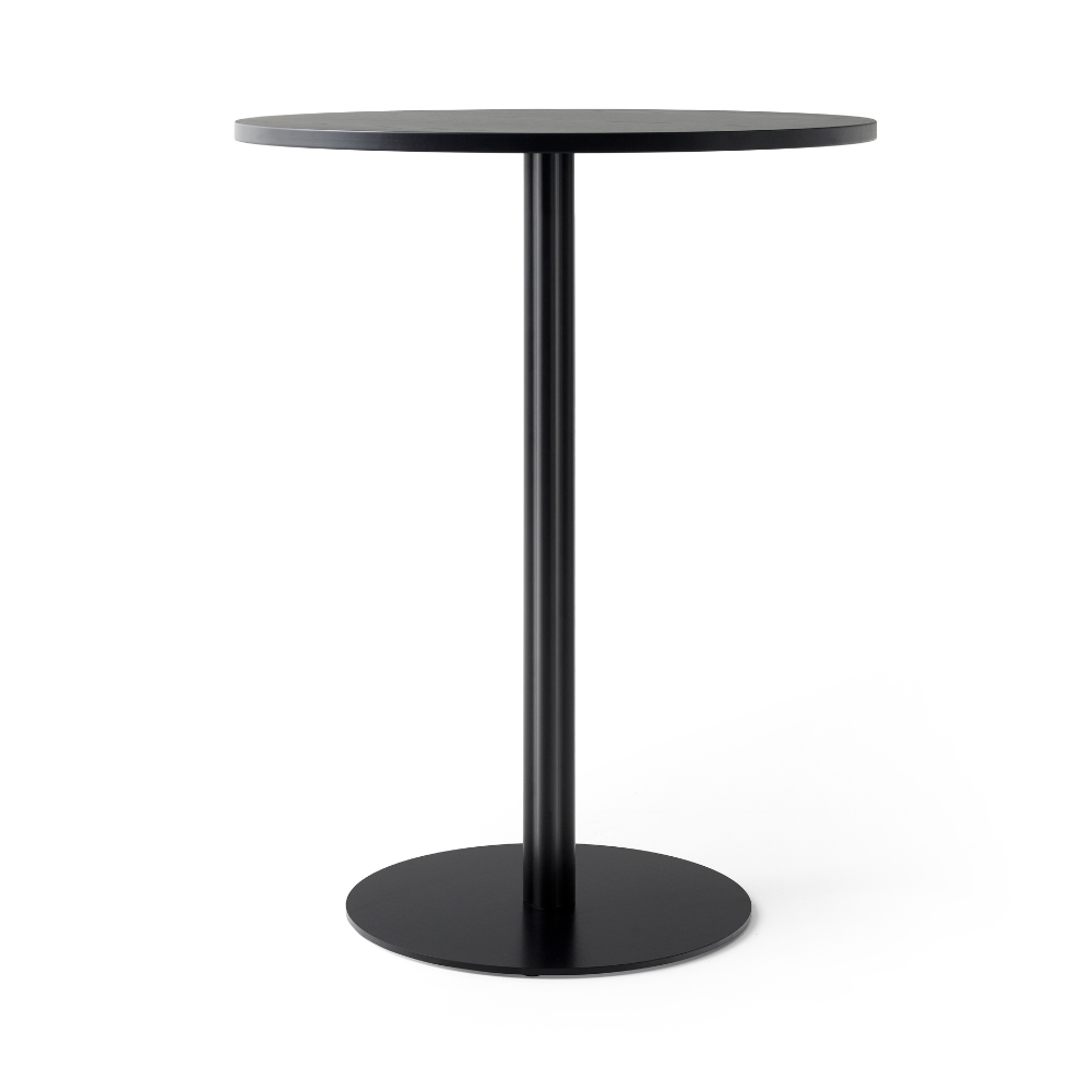 HARBOUR black round bar table oak veneer