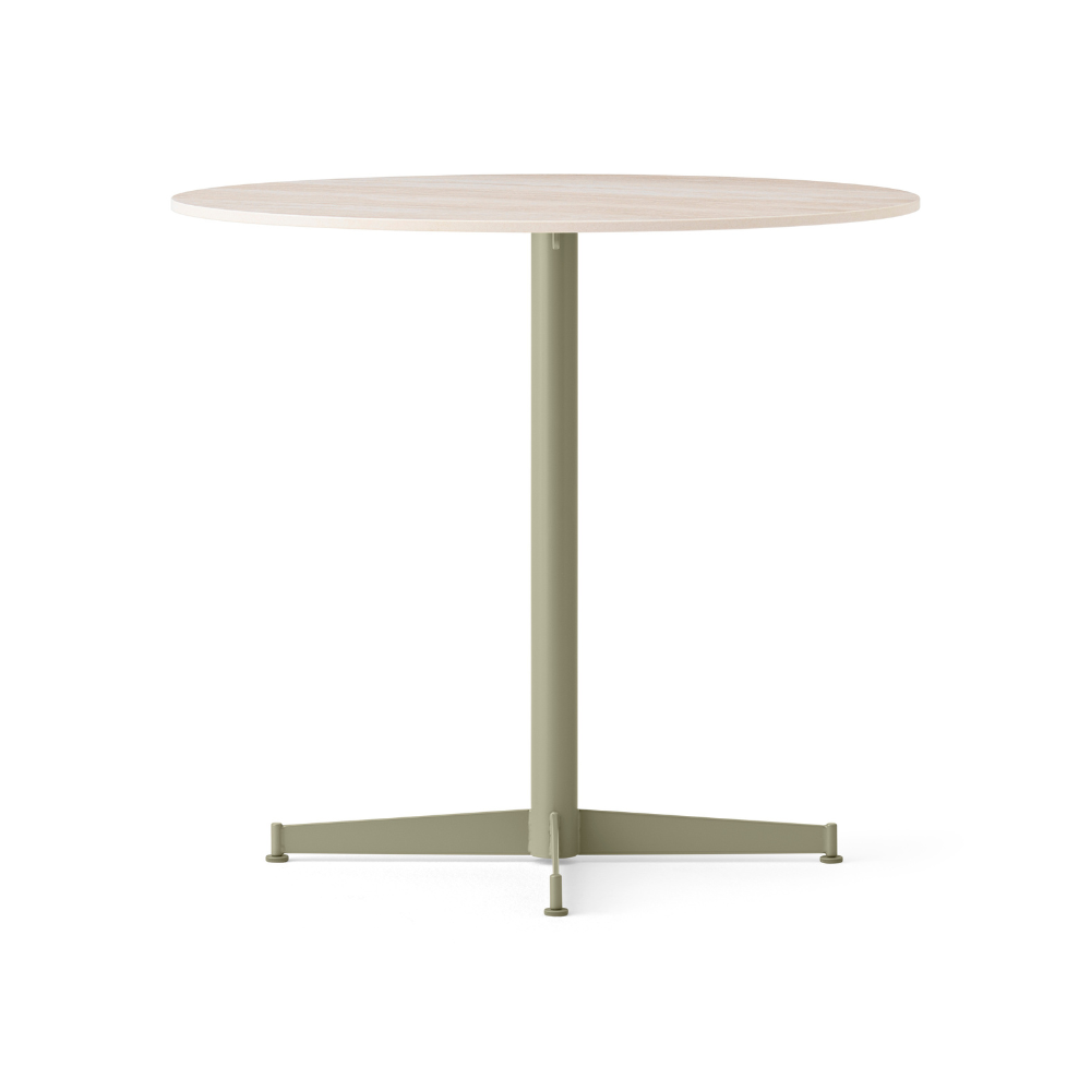 NOOK round café table sand ceramic with olive base