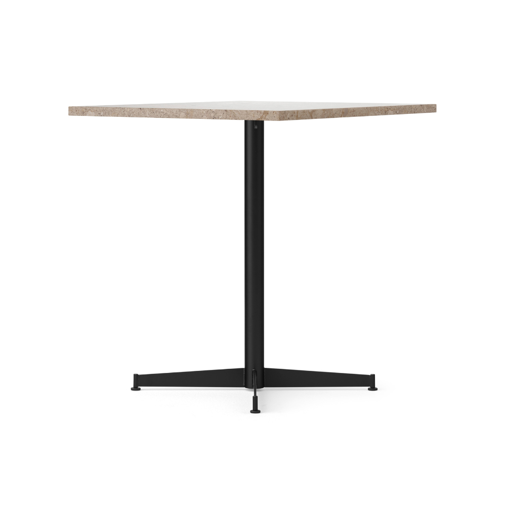 NOOK café table beige stone with black base