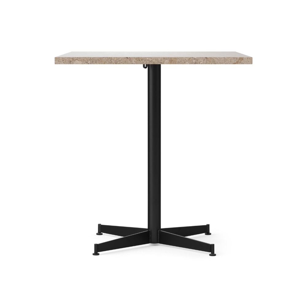 NOOK café table beige stone with black base