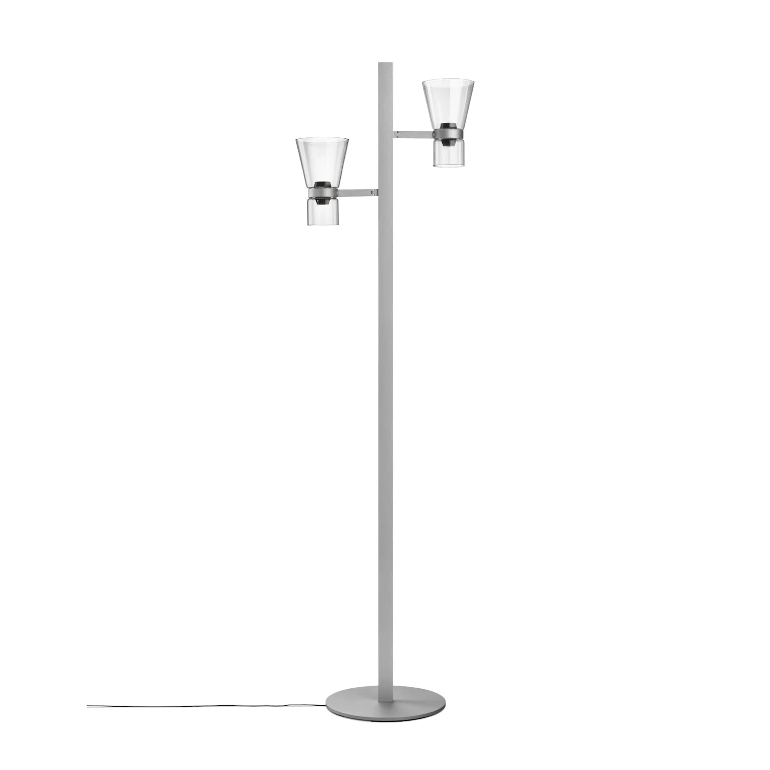 Stojací lampa dvoubodová NOCTURNE F2 CONE stříbrná