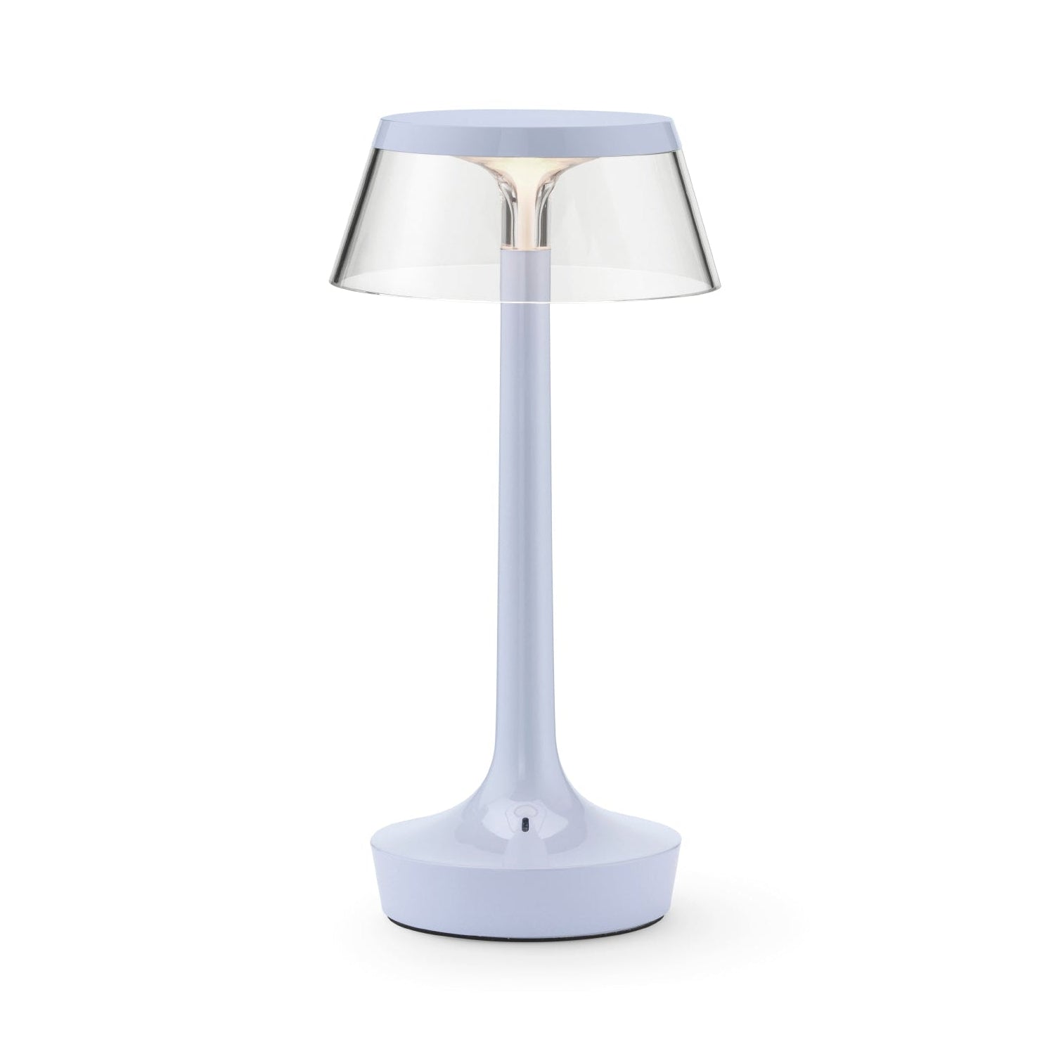Přenosná lampa BON JOUR UNPLUGGED modrá s průhledným stínidlem
