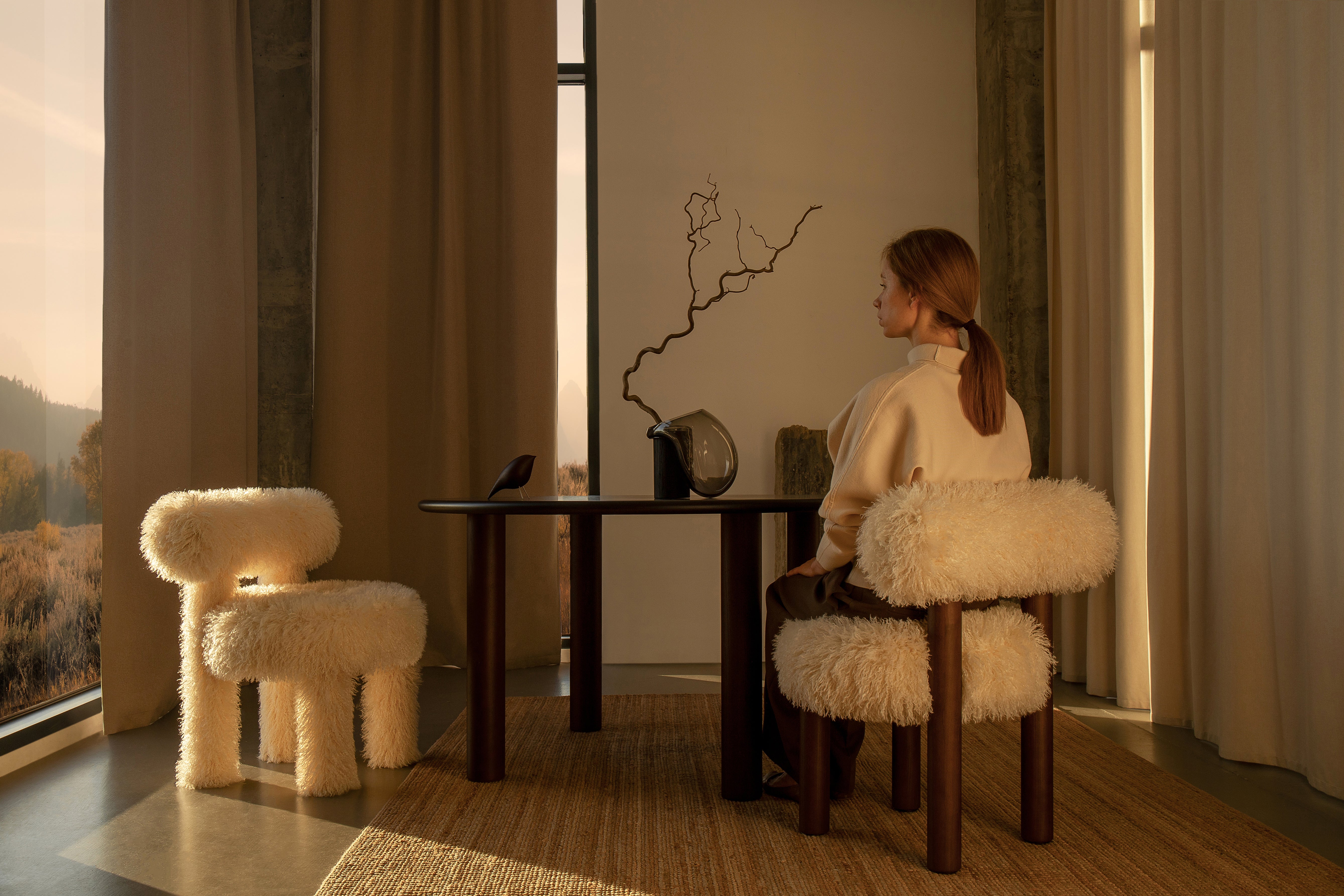 Židle GROPIUS CS2 - FLUFFY EDITION umělé kožešiny