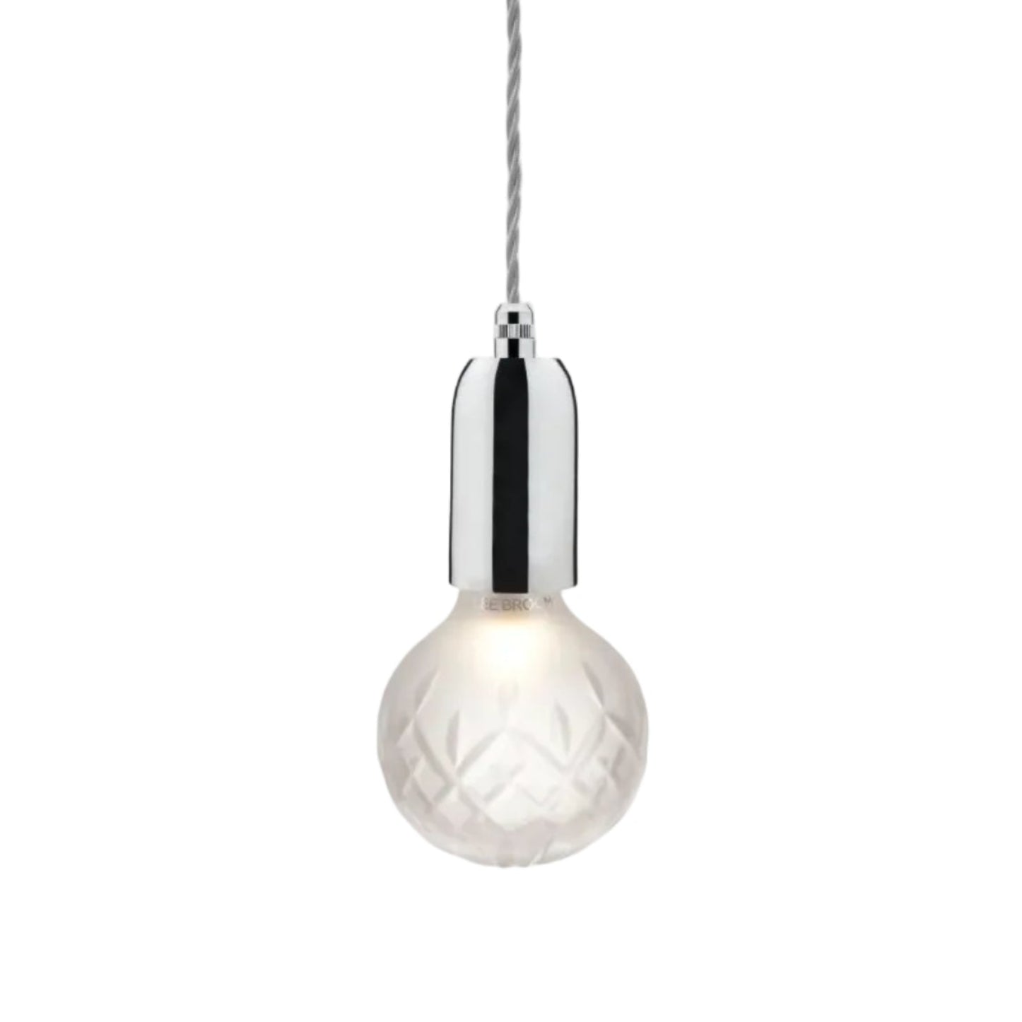 Lustrná lampa CRYSTAL BULB s matným sklem a chromovaným povrchem