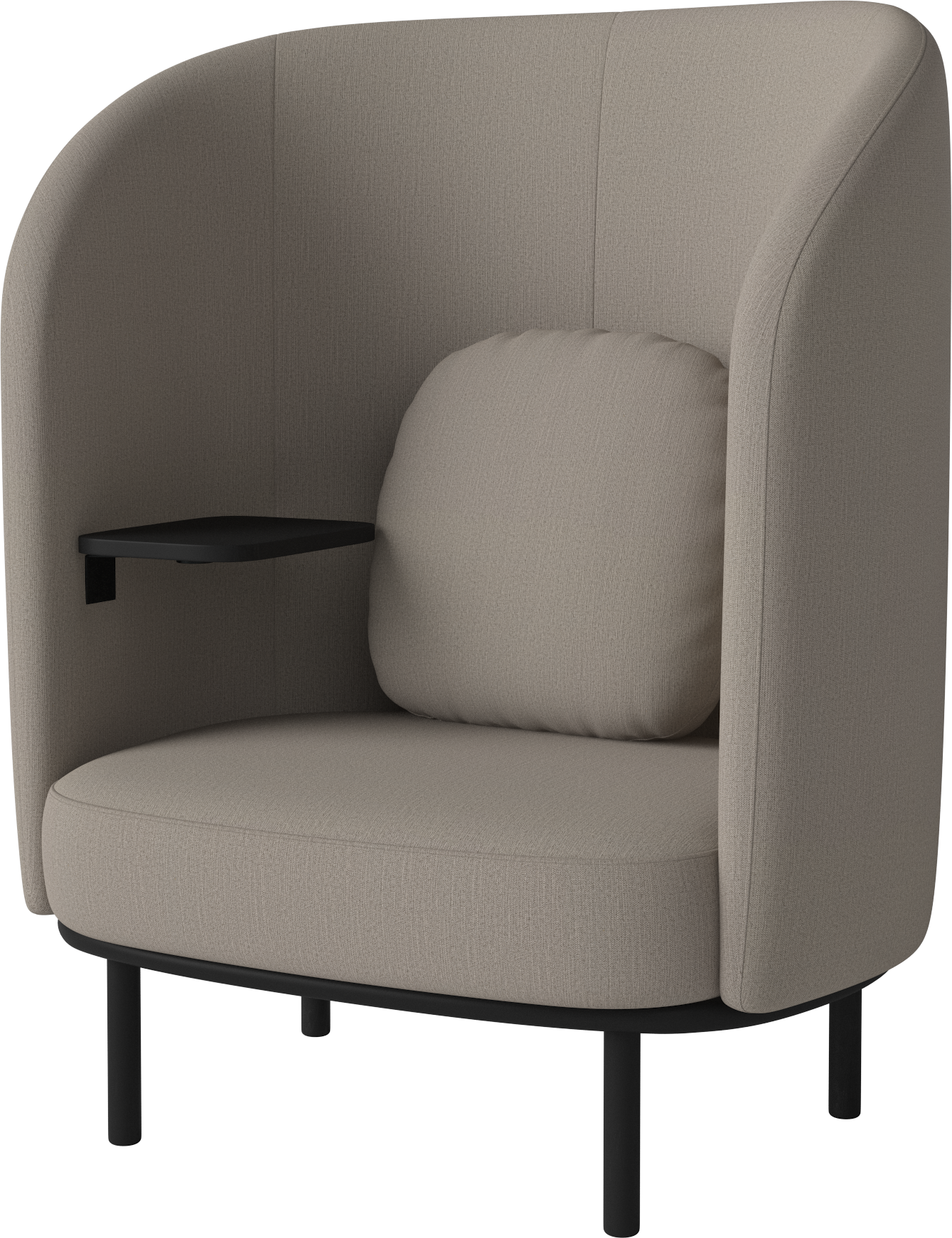 Křeslo se stolkem FUUGA NESTING, základna z černého dubového dřeva