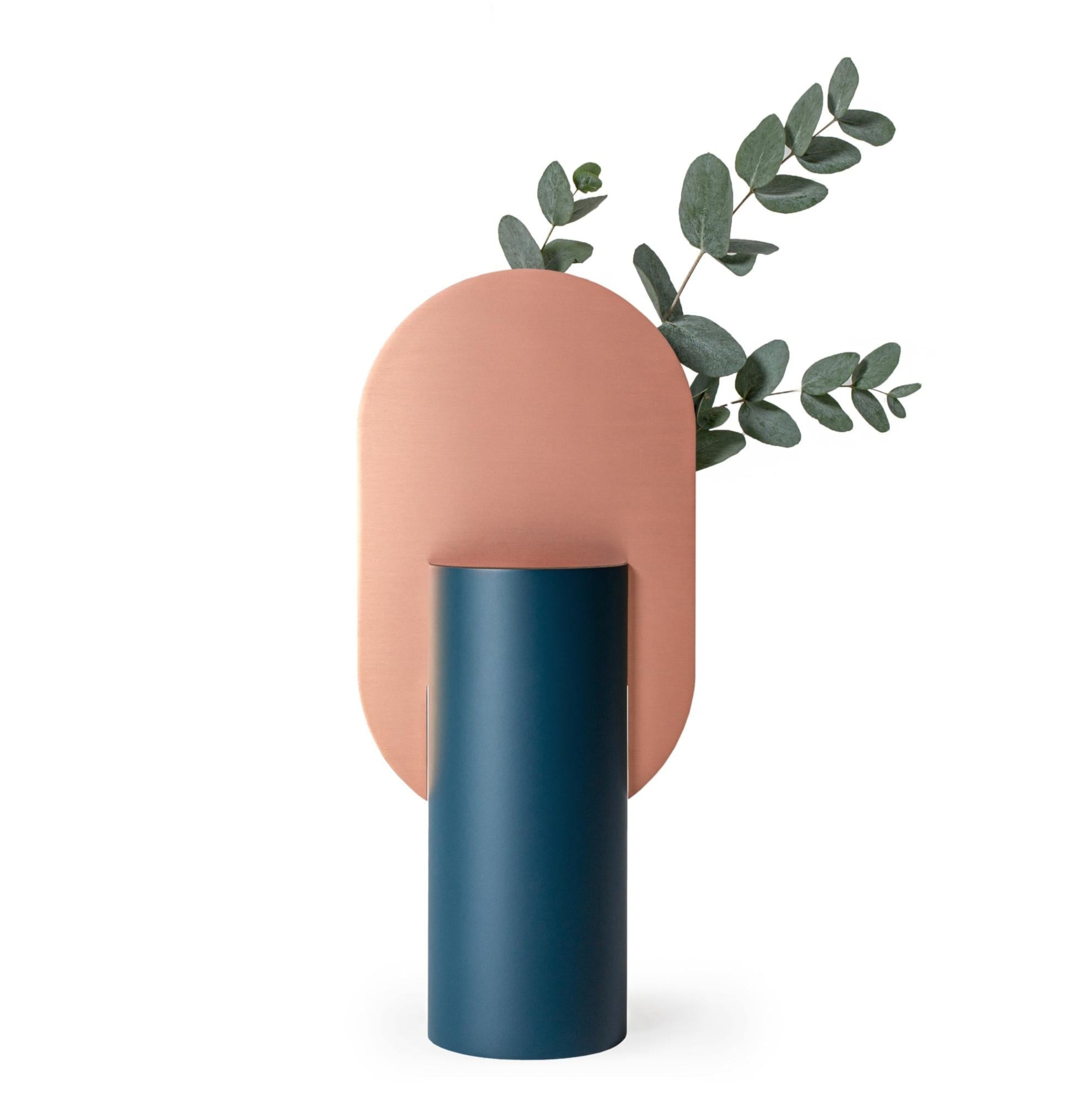 Váza GENKE modrá s měděným