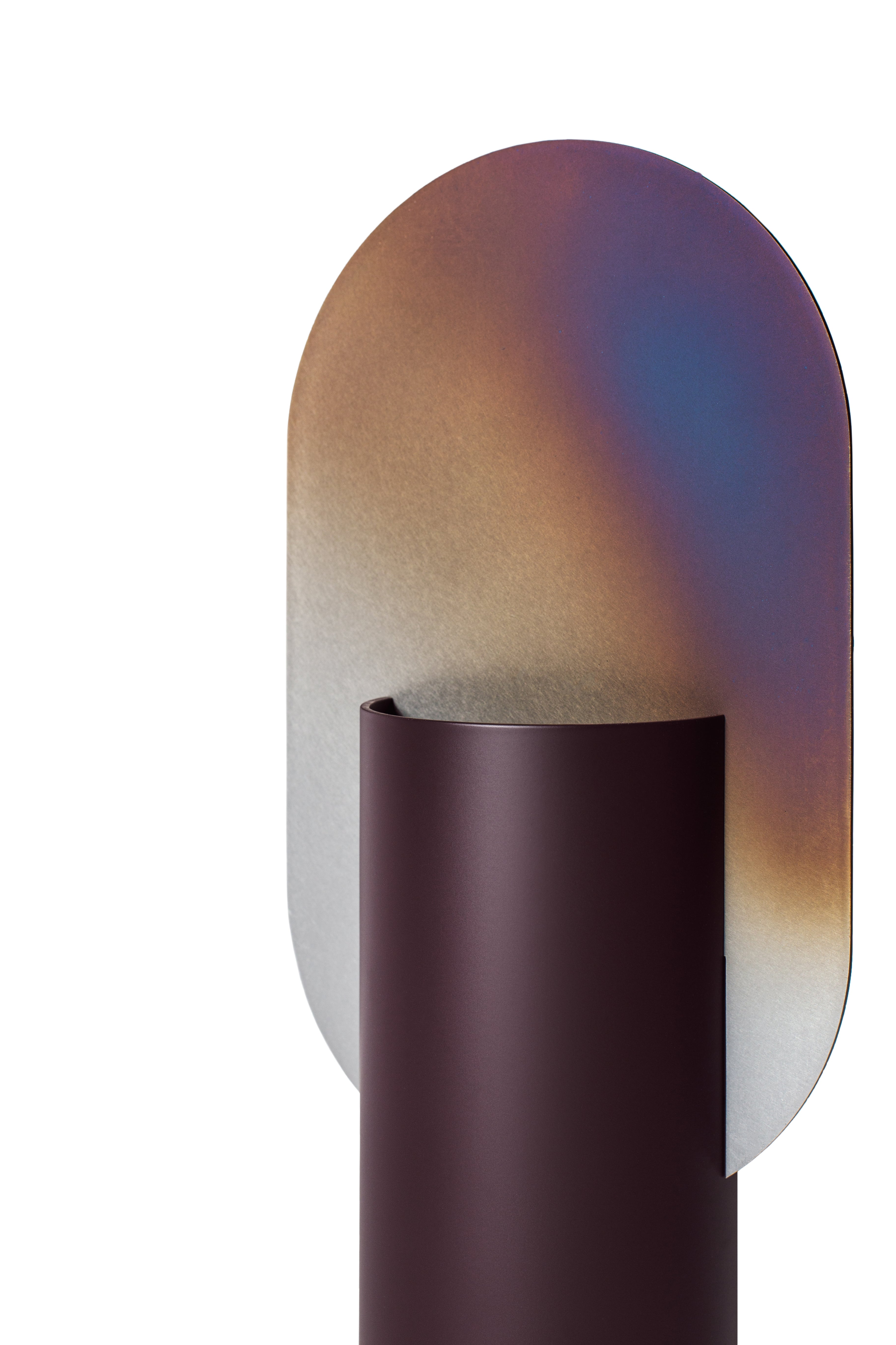 Váza GENKE - ČÍSLOVANÁ EDICE bordová s opálenou ocelí