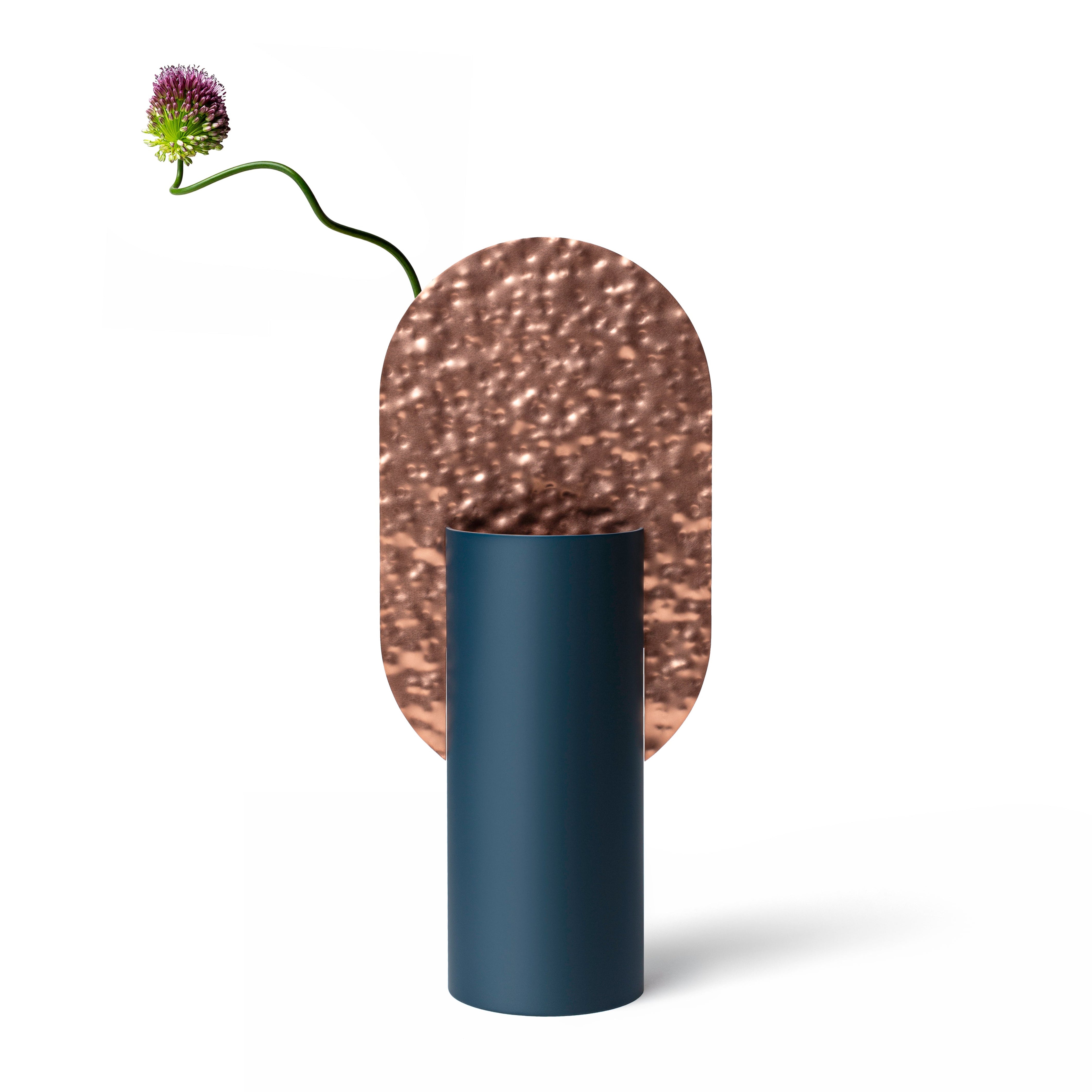 Váza GENKE - ČÍSLOVANÁ EDICE kobaltová s měděným