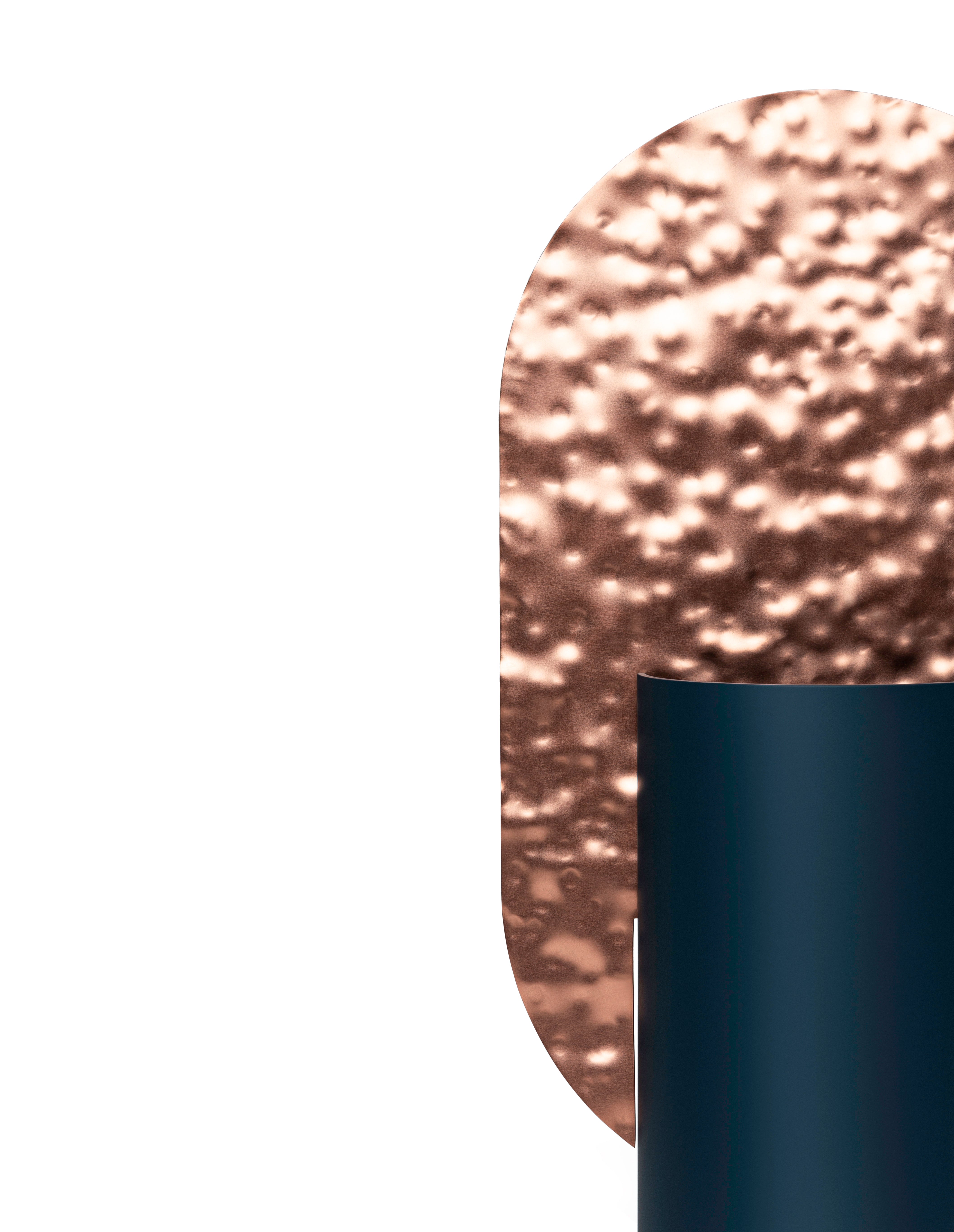 Váza GENKE - ČÍSLOVANÁ EDICE kobaltová s měděným