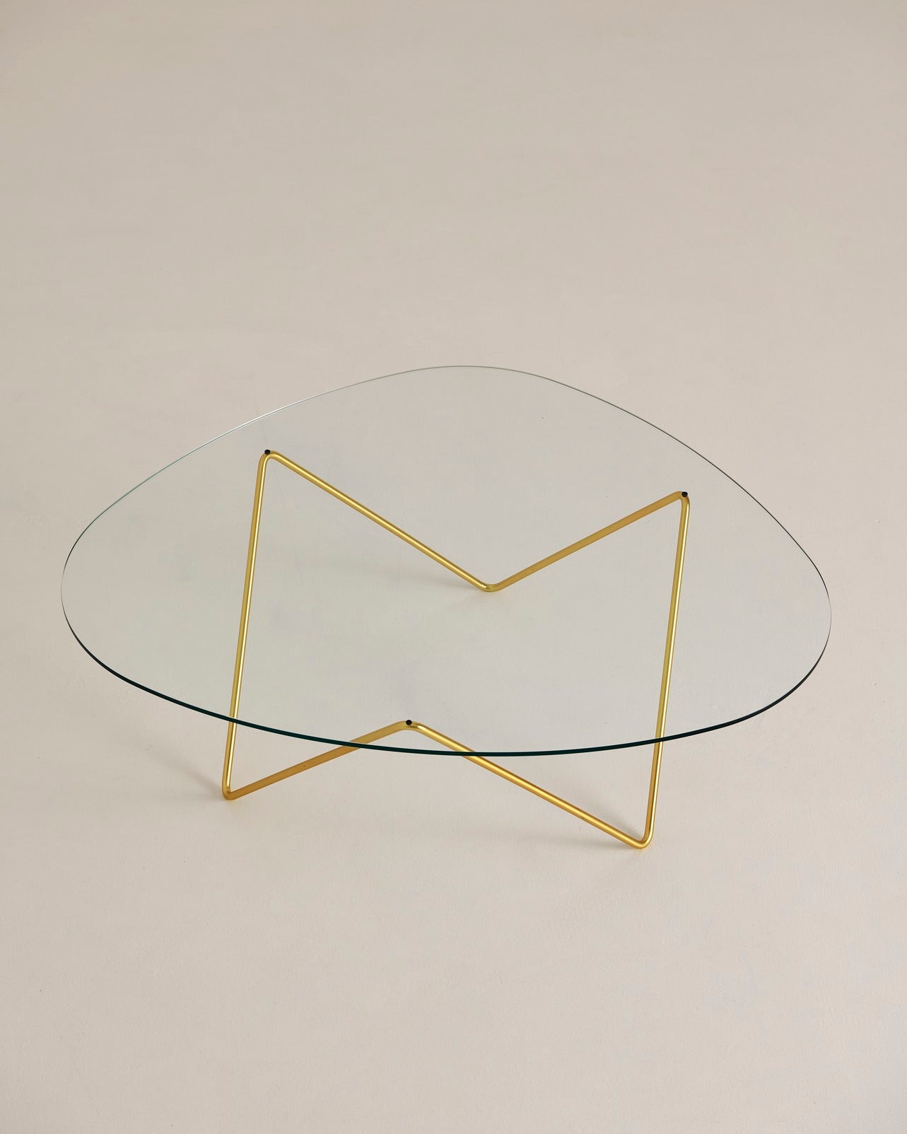 PEDRERA coffee table glass with brass base