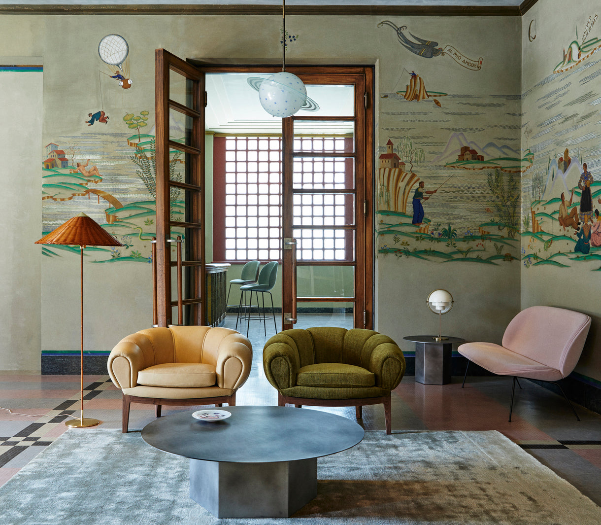 Stolní lampa MULTI-LITE mosazná