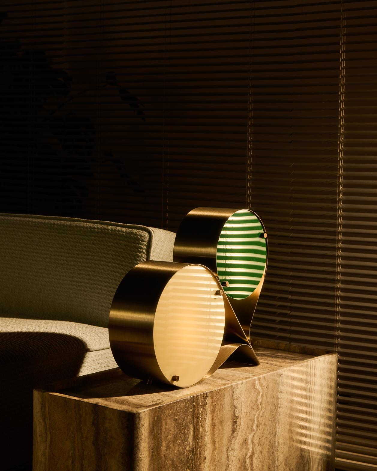 COPPIA cream table lamp with pink