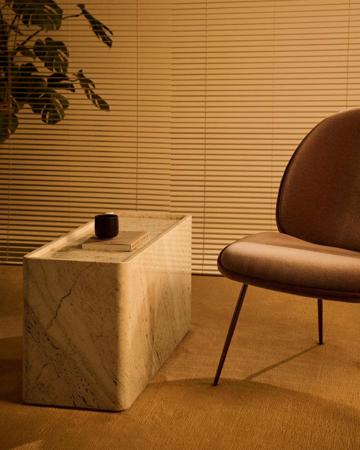 PIETRA cream travertine coffee table