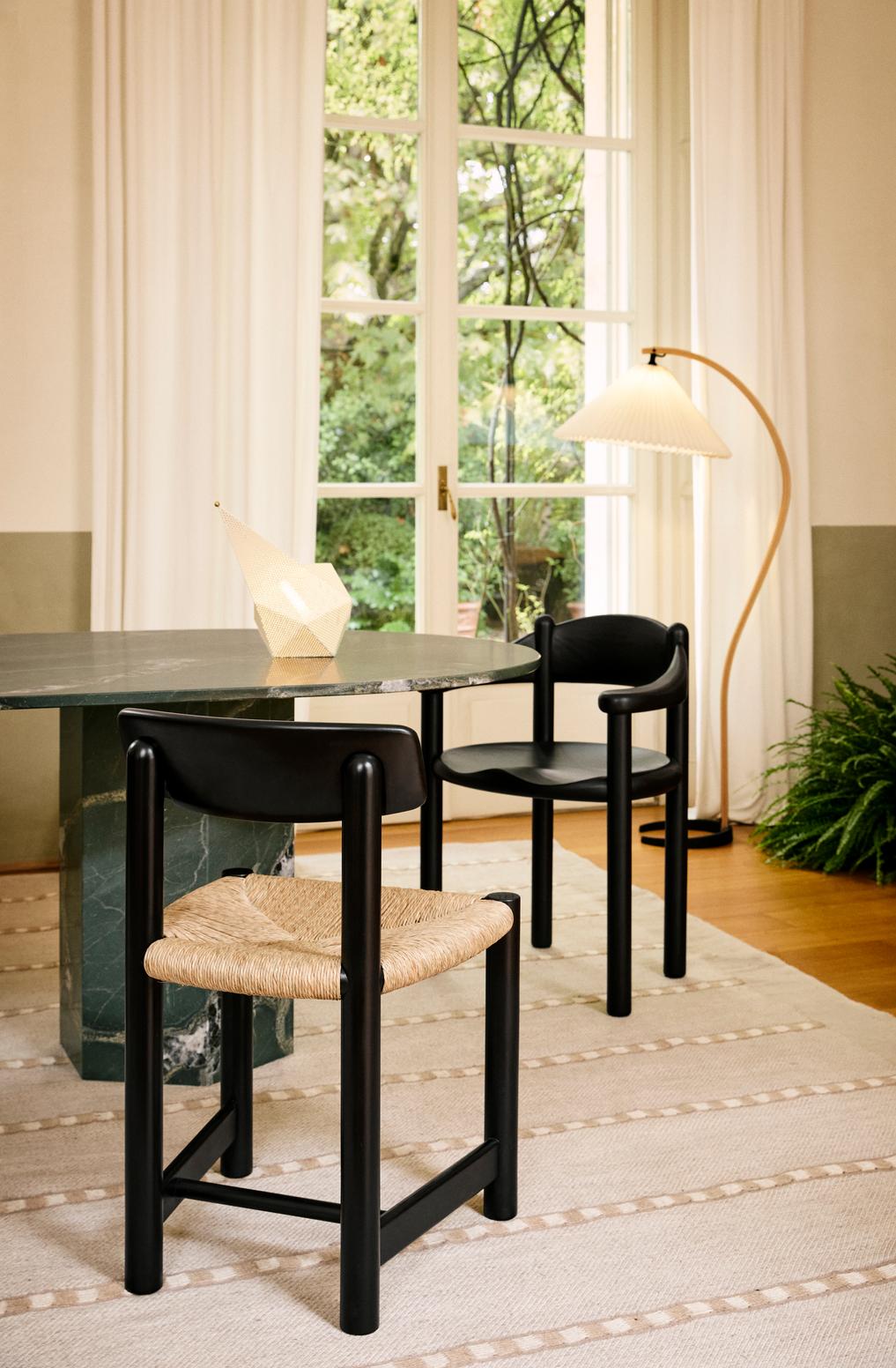 DAUMILLER Armchair with Armrests Black Pine Wood