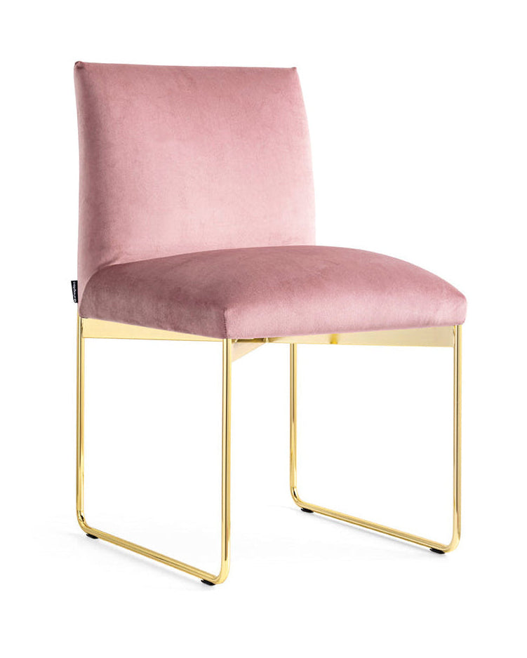 GALA upholstered chair with a golden base