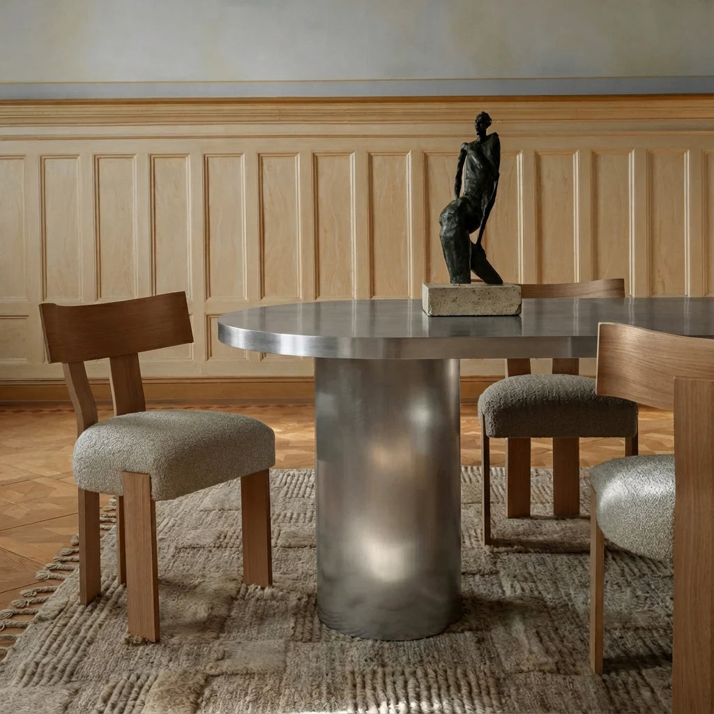 Oval Table CUFFLINK Polished Steel