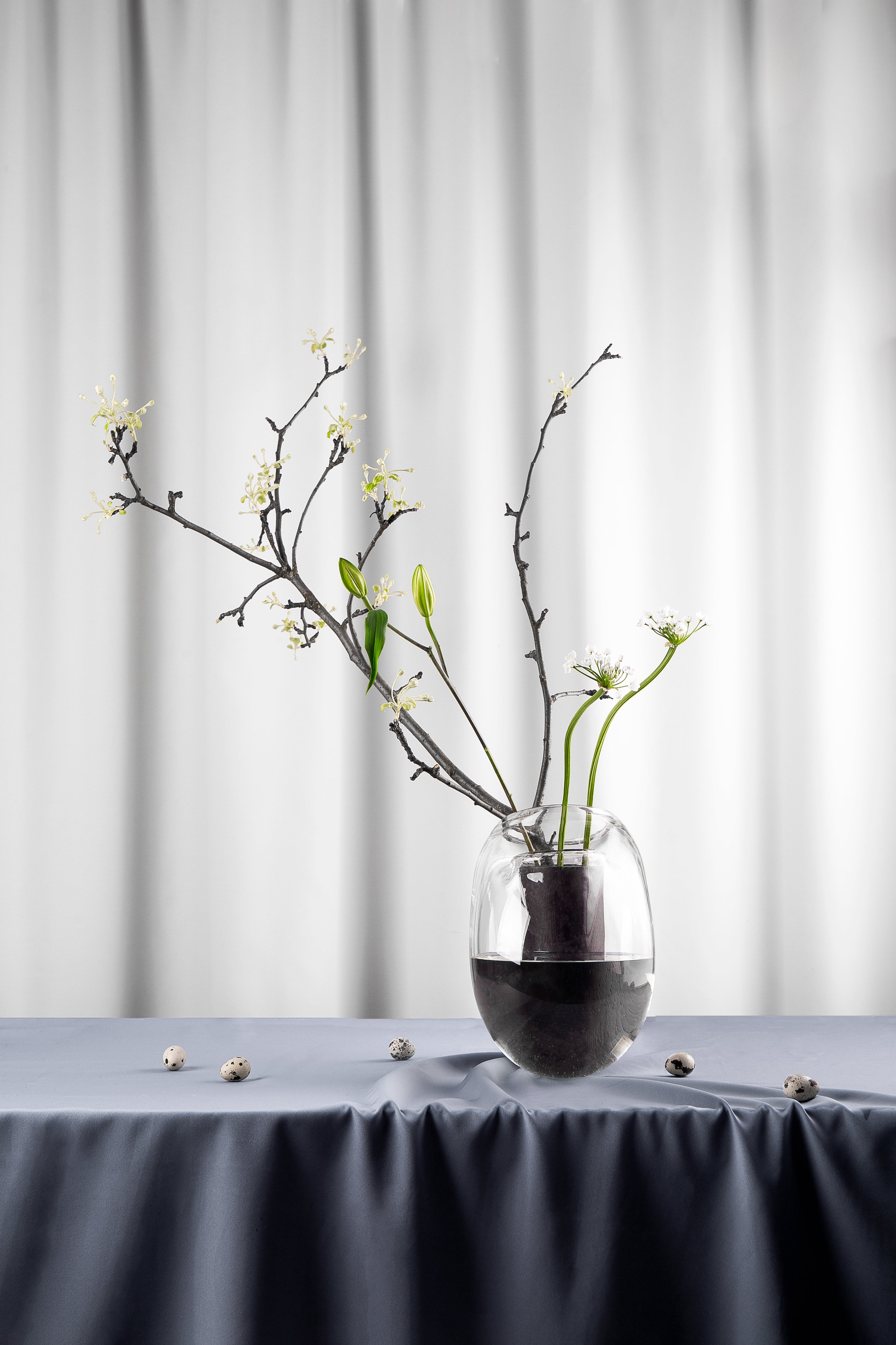 Váza GUTTA BOON sklo s černým