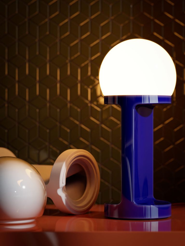 Ceramic table lamp HABEA sage green