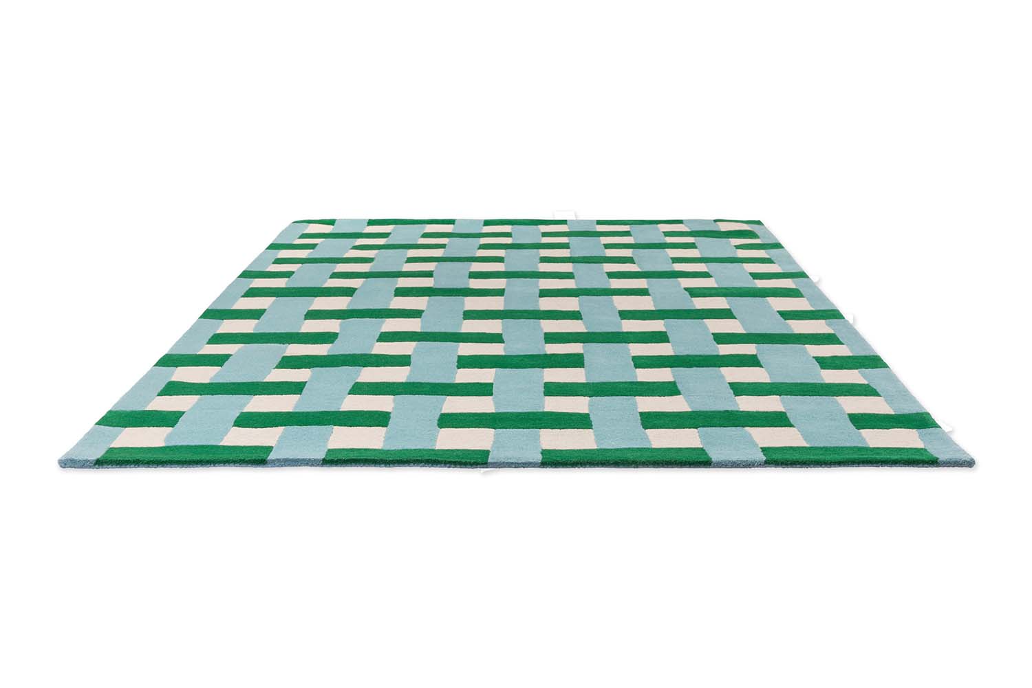 Koberec BASKETWEAVE EMERALD AQUAMARINE zeleno-modrý