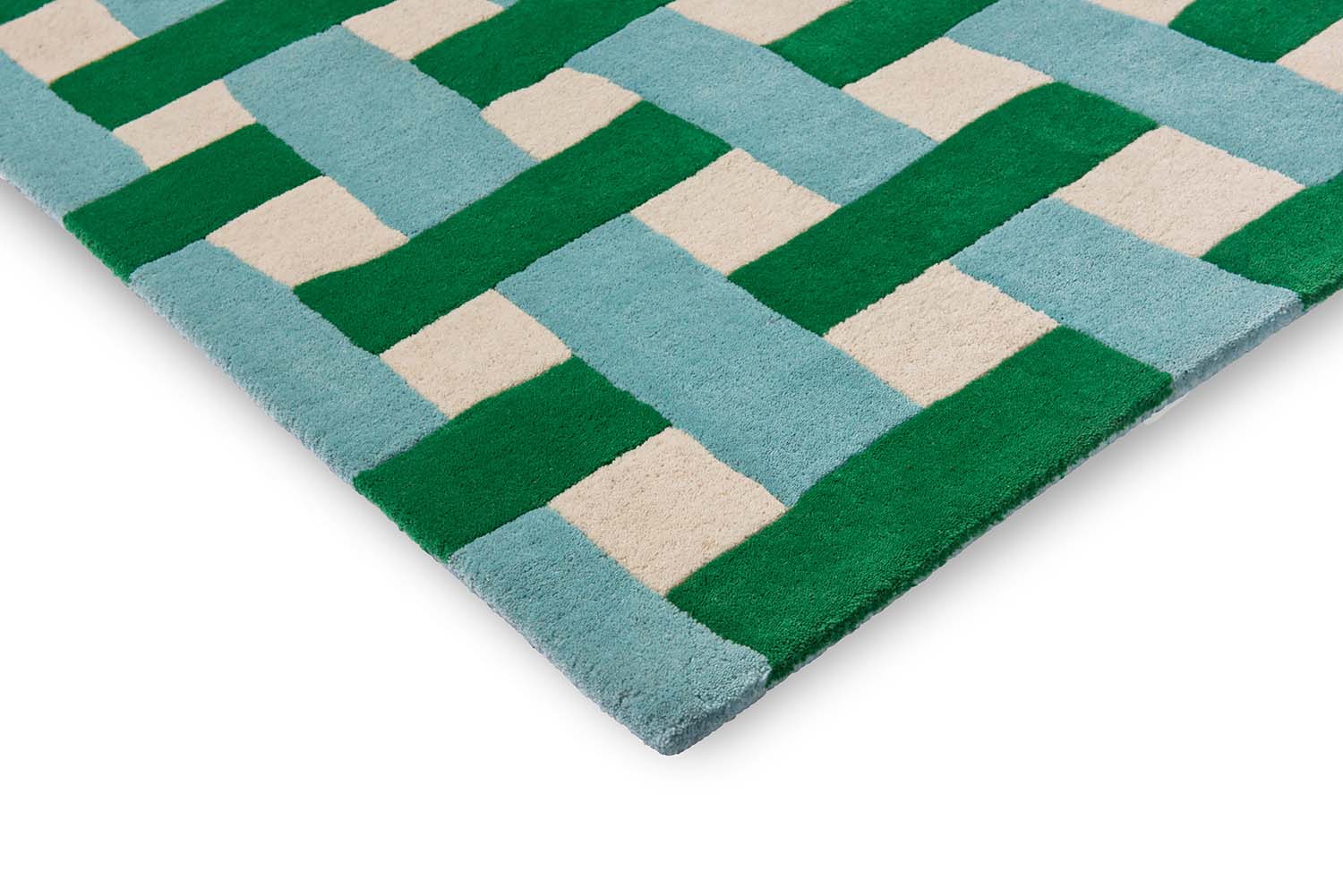 Koberec BASKETWEAVE EMERALD AQUAMARINE zeleno-modrý