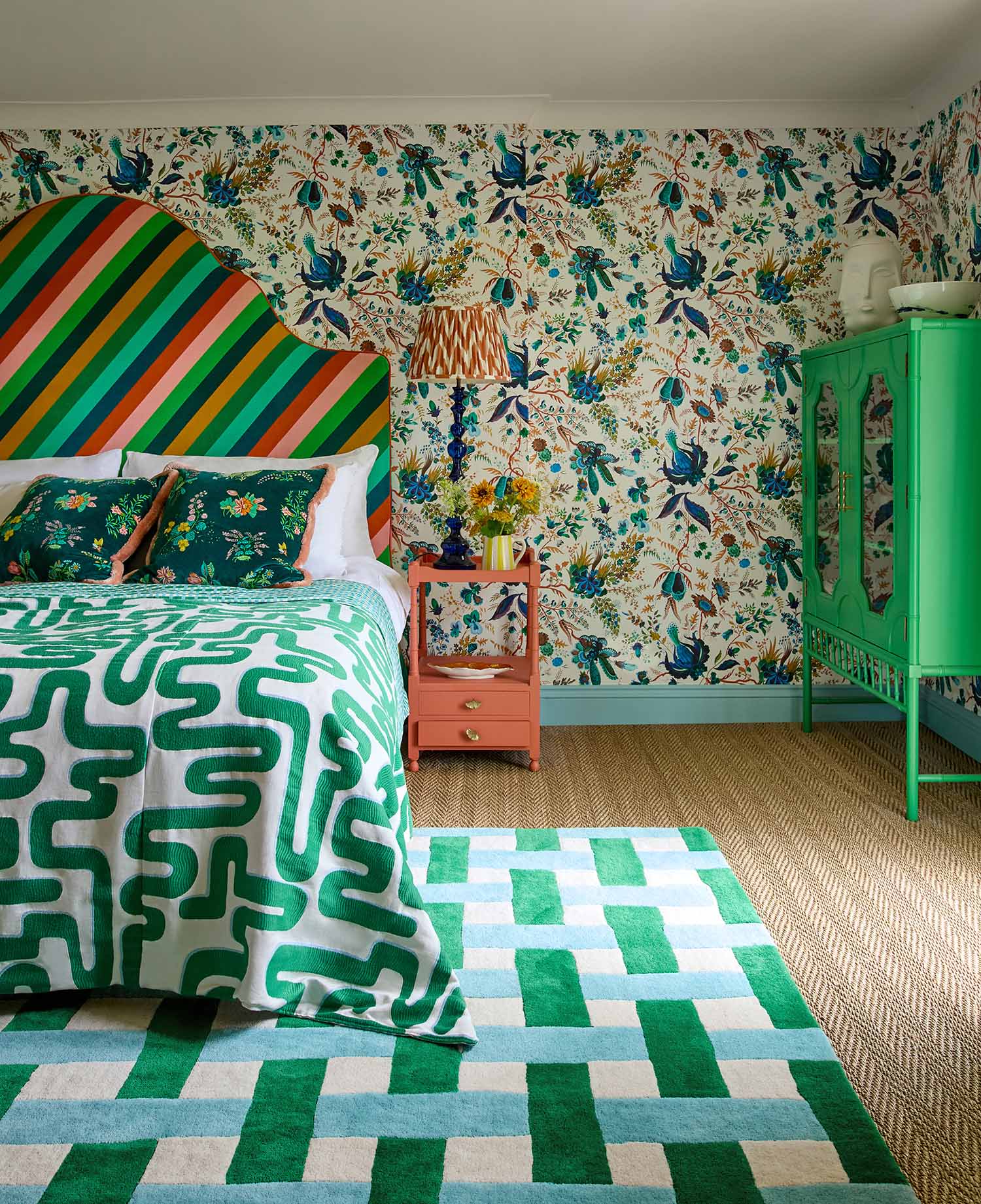 Koberec BASKETWEAVE EMERALD AQUAMARINE zeleno-modrý