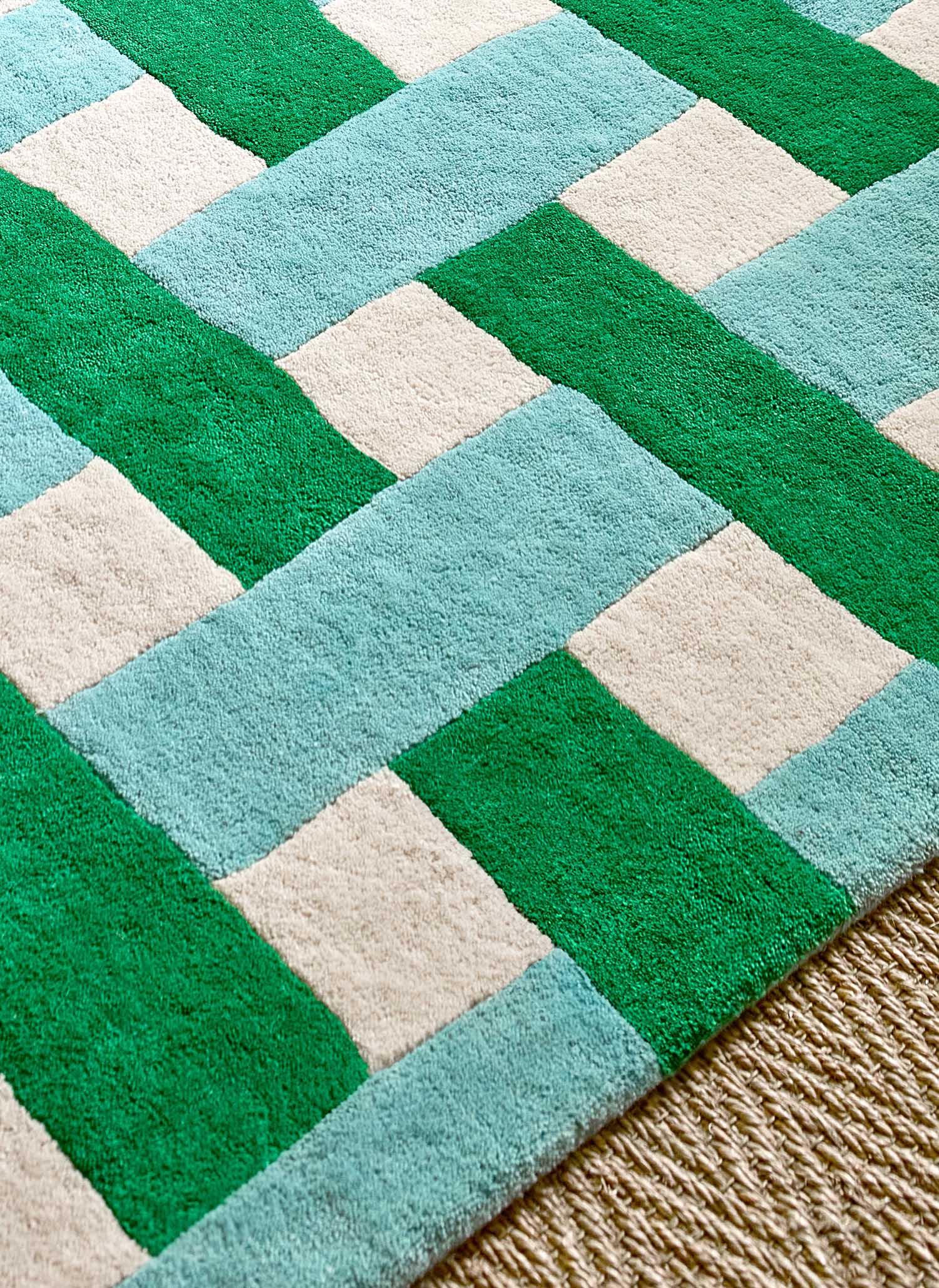 Koberec BASKETWEAVE EMERALD AQUAMARINE zeleno-modrý